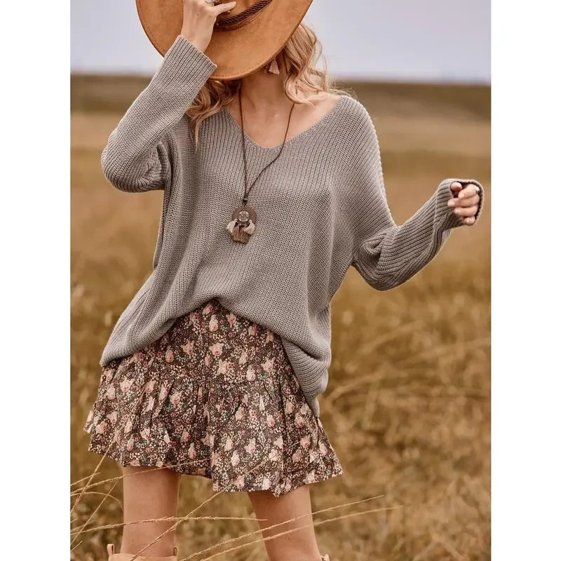 Imily Bela V Neck Oversized Knit Sweater