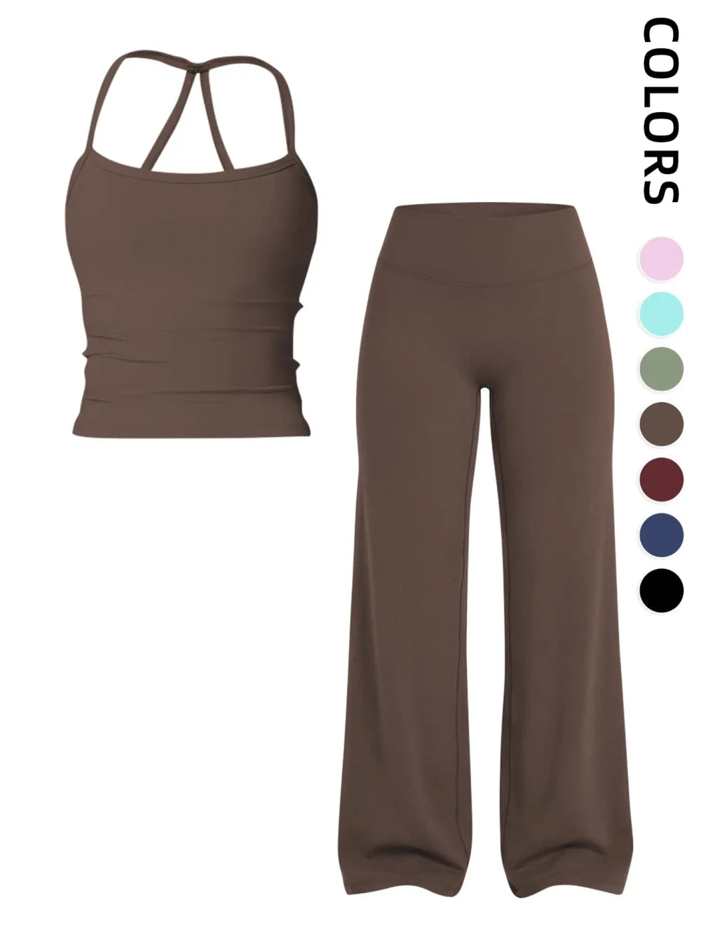 Athletic Yoga Tank Top and Pants Set