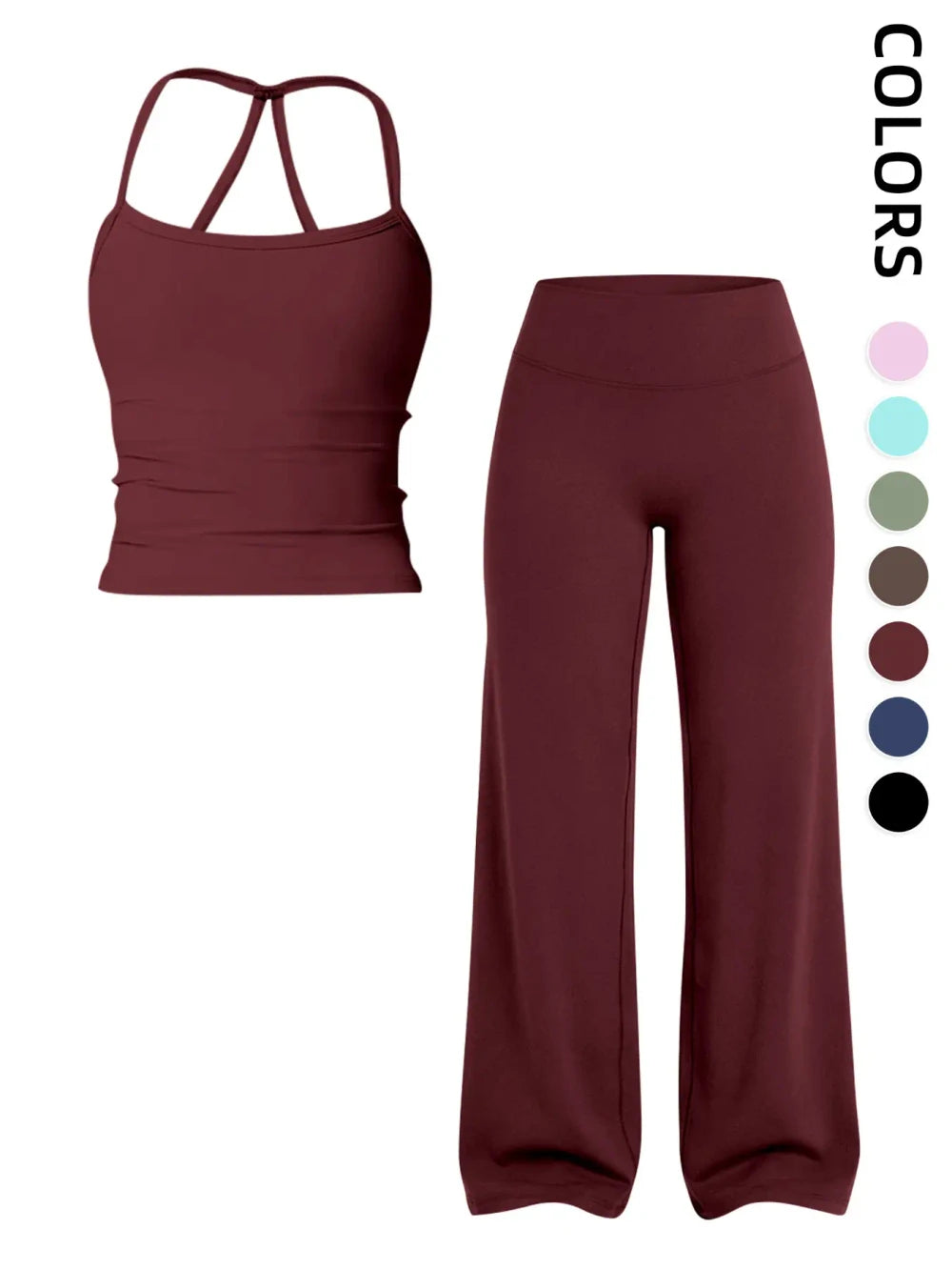 Athletic Yoga Tank Top and Pants Set