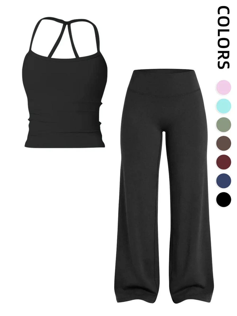 Athletic Yoga Tank Top and Pants Set