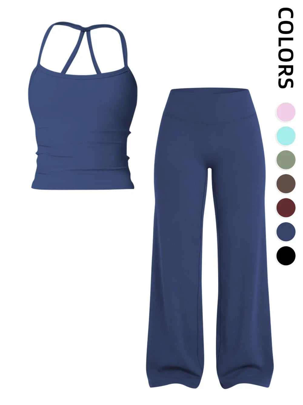 Athletic Yoga Tank Top and Pants Set