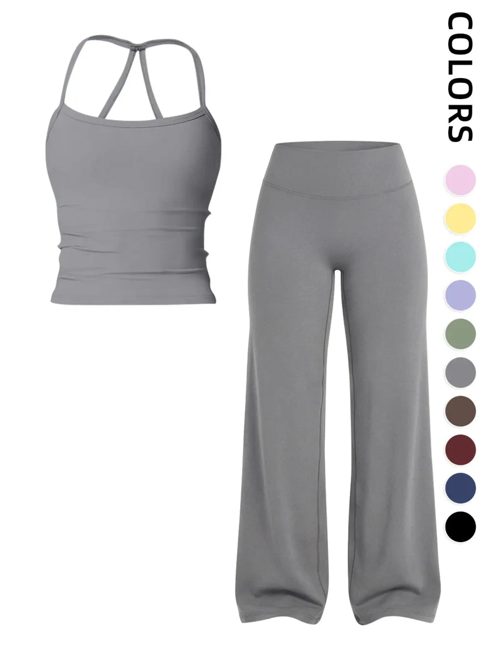 Athletic Yoga Tank Top and Pants Set