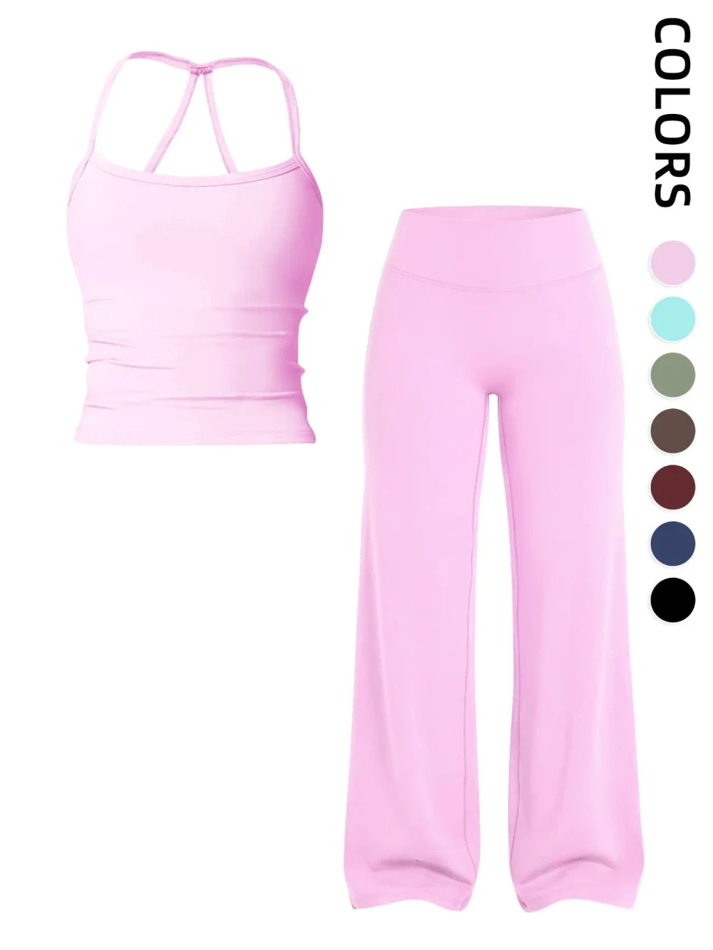 Athletic Yoga Tank Top and Pants Set