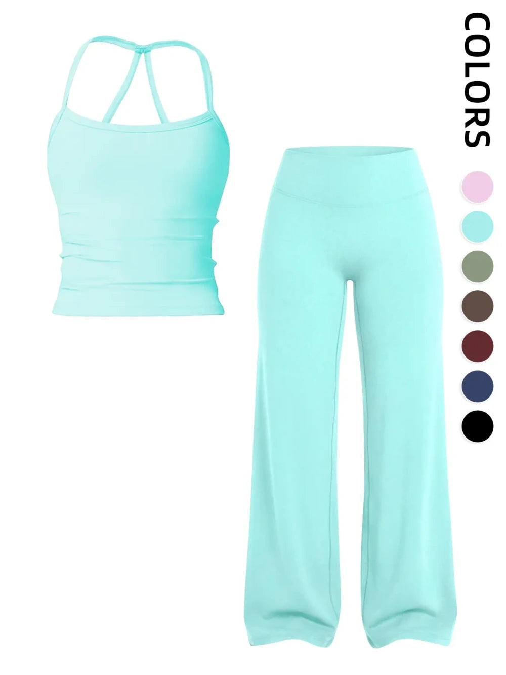 Athletic Yoga Tank Top and Pants Set