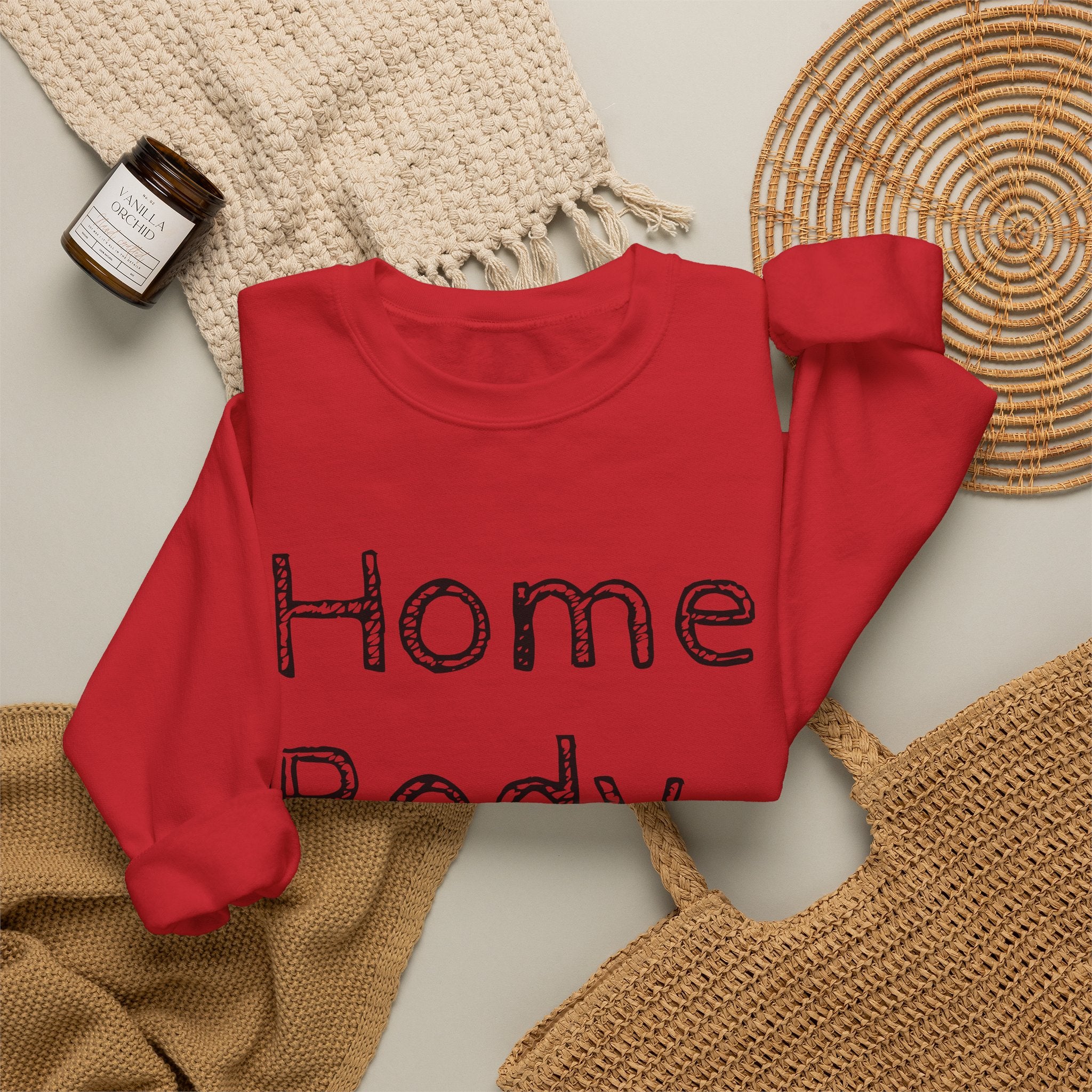 Sweatshirt — "Home Body" Cozy Crewneck Pullover