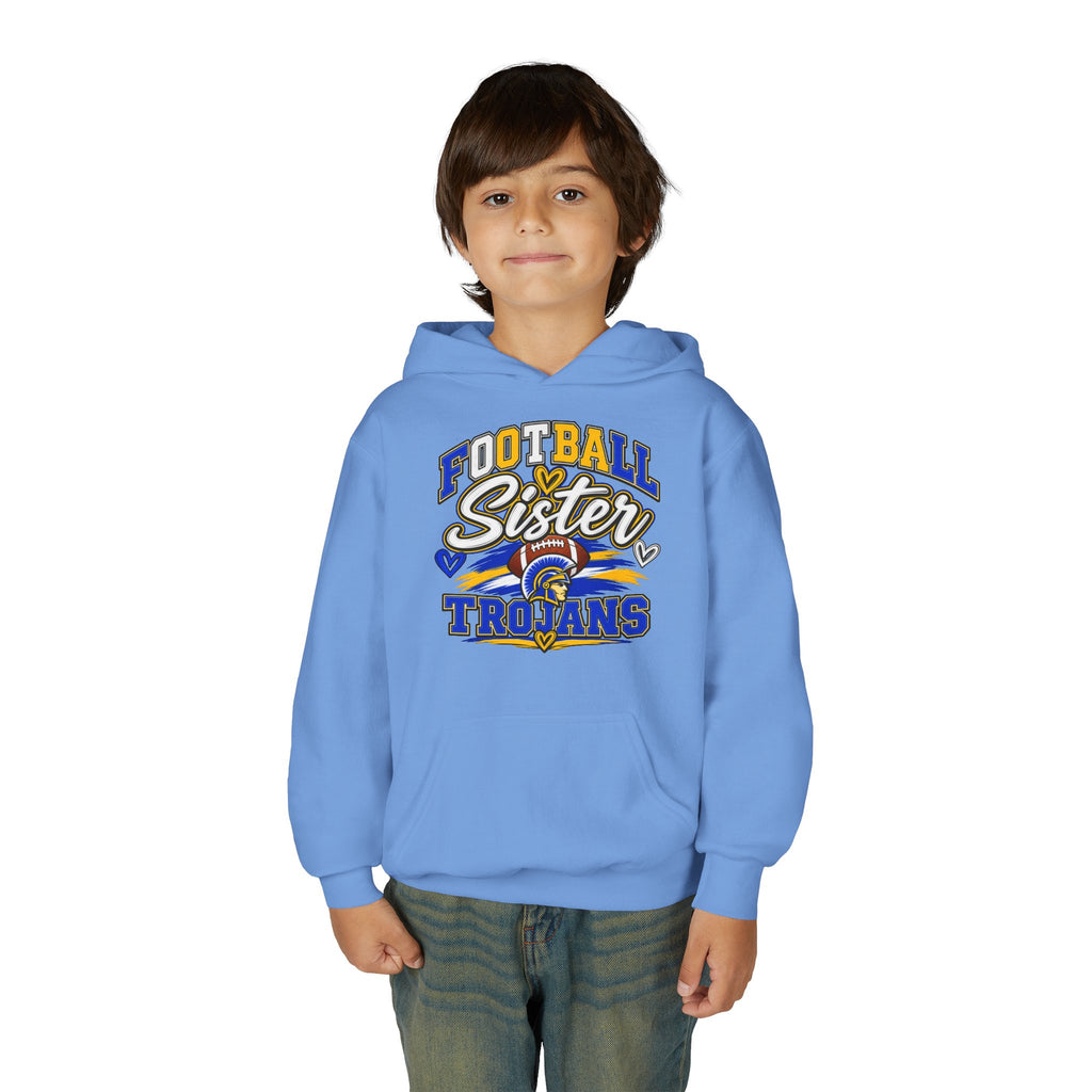 Youth Hoodie - "Football Sister" Trojans Team Spirit Pullover