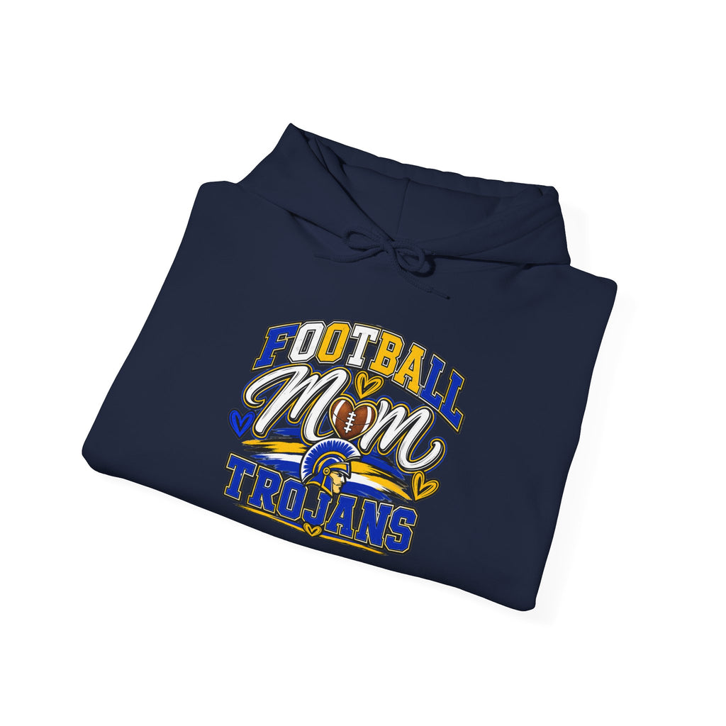 Football Mom Hoodie — Trojans West Central Sleeve Design