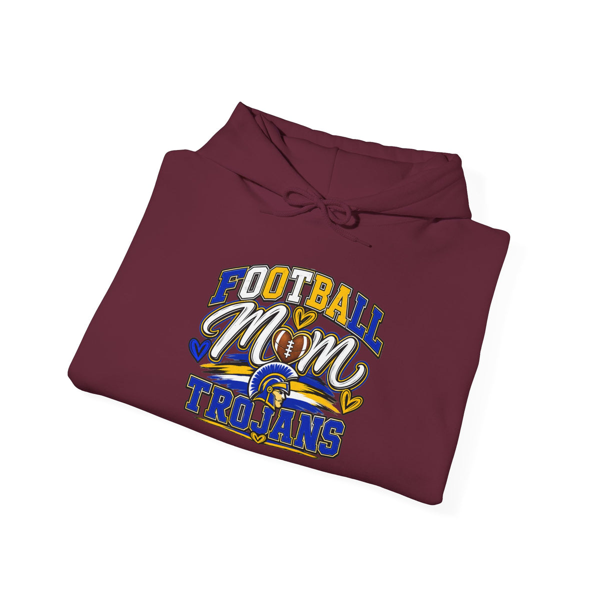 Football Mom Hoodie — Trojans West Central Sleeve Design