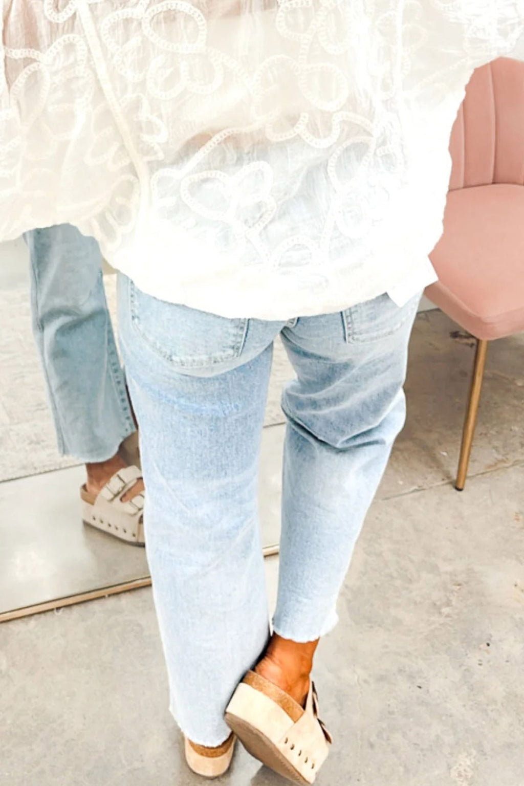 Beau Blue Sequin Pumpkin Patched Graphic Casual Shift Jeans