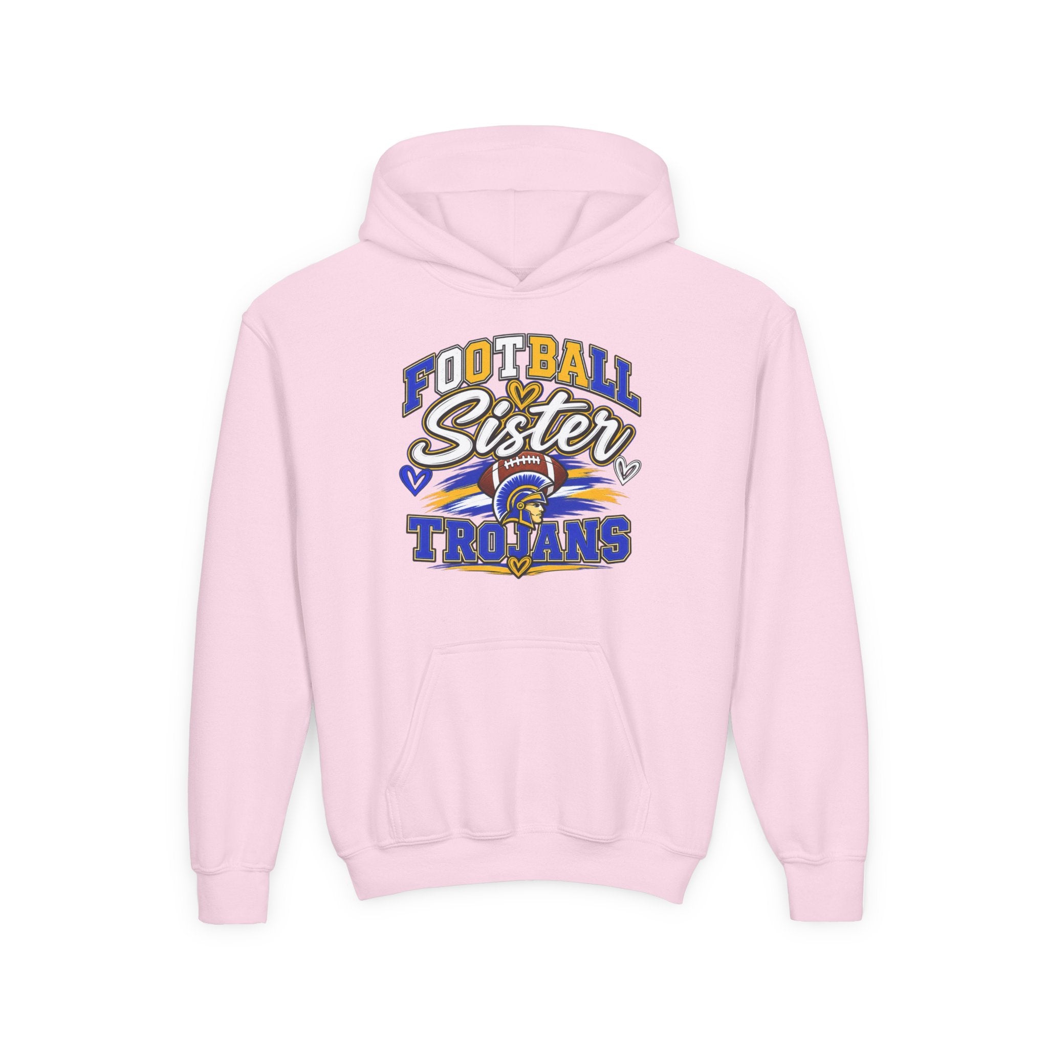 Youth Hoodie - "Football Sister" Trojans Team Spirit Pullover