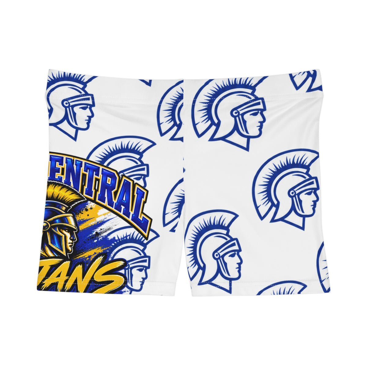 Trojan Logo Women's Athletic Shorts — All-Over Print Team Spirit