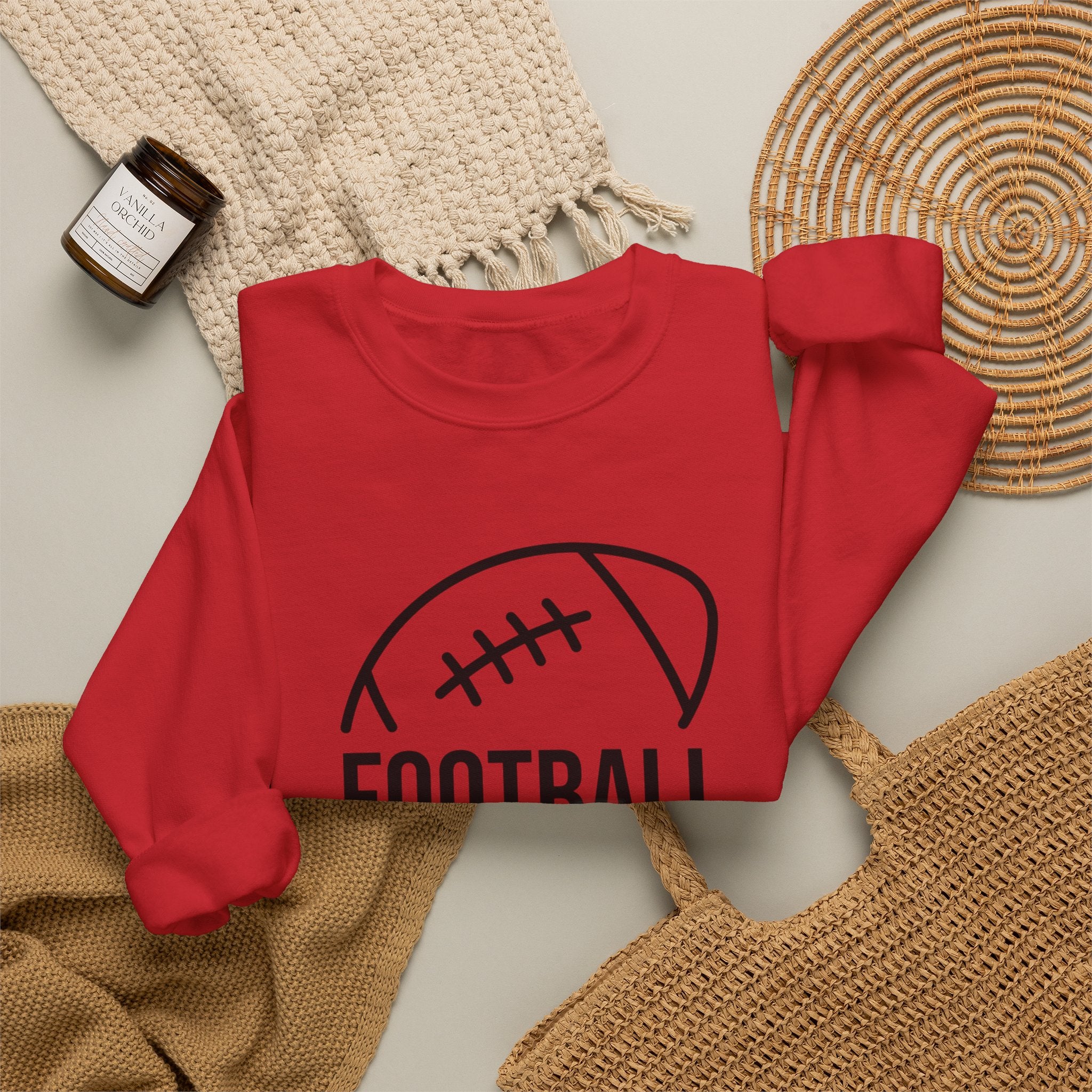 Football Mom Crewneck Sweatshirt – Casual Sideline Pullover for Game Day