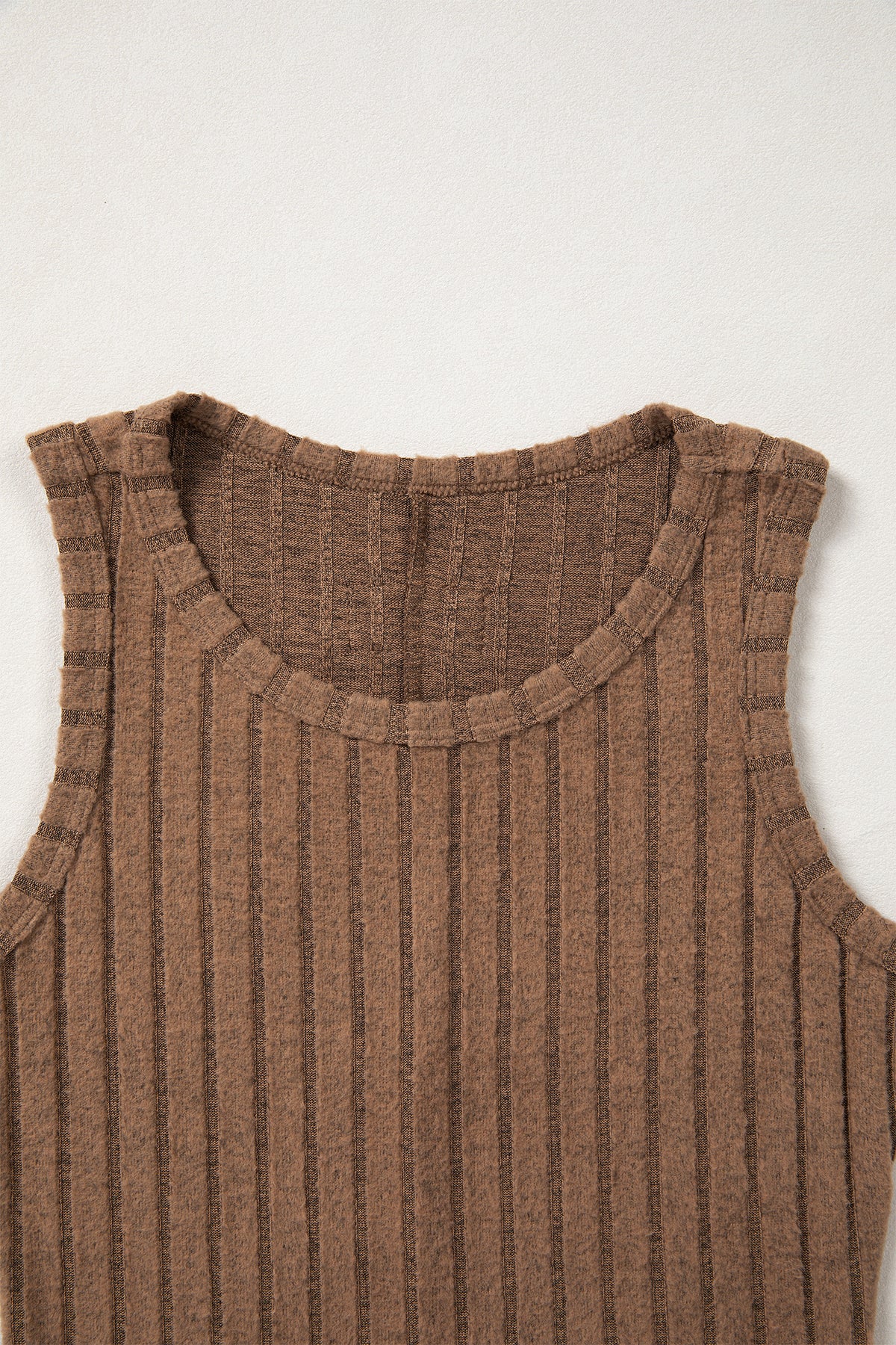 Camel Slim Ribbed Mineral Wash Tank Top