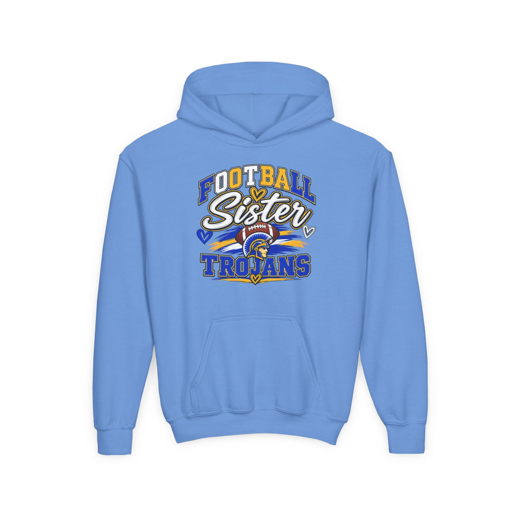 Youth Hoodie - "Football Sister" Trojans Team Spirit Pullover