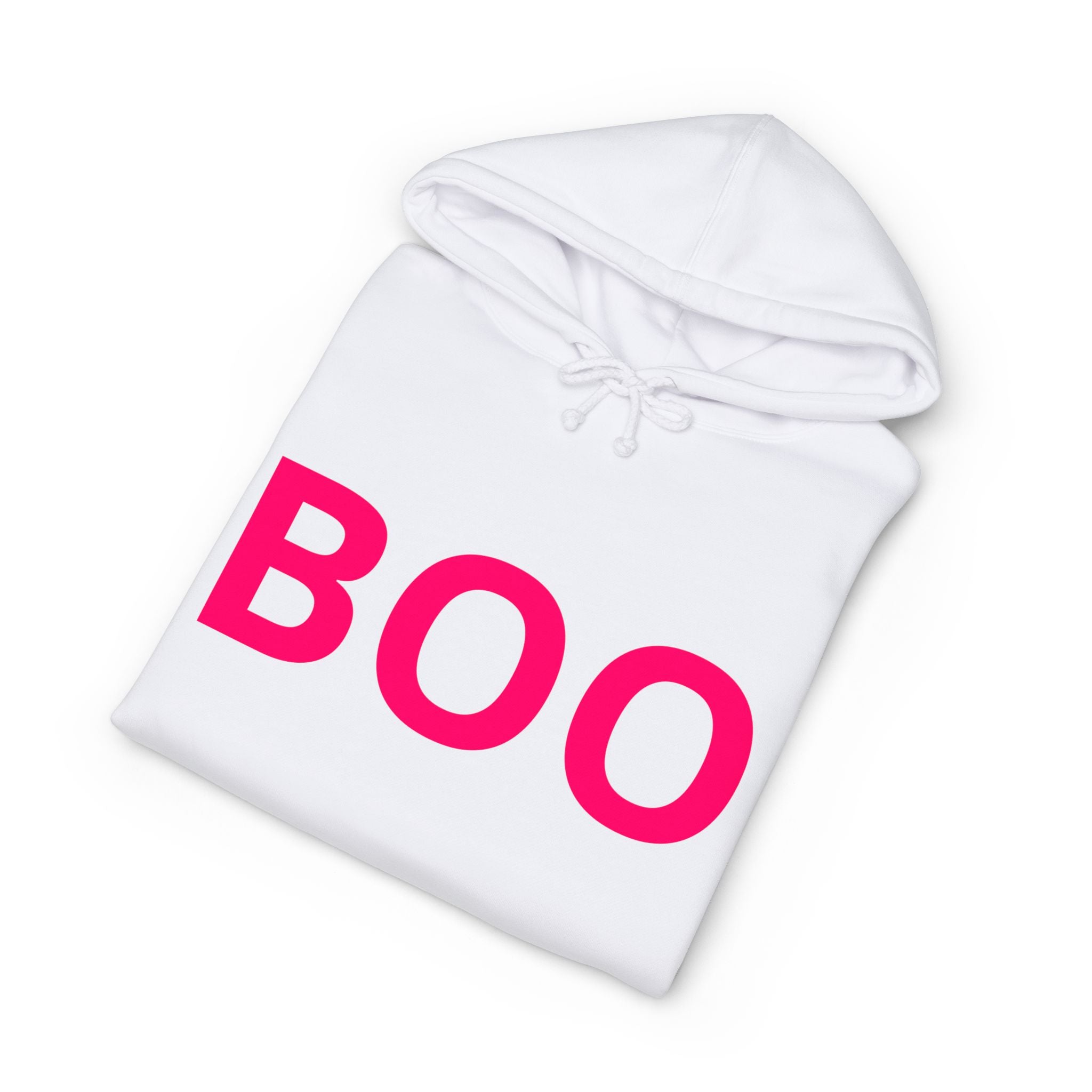 BOO Hoodie — Cute Pink Halloween Graphic Hooded Sweatshirt