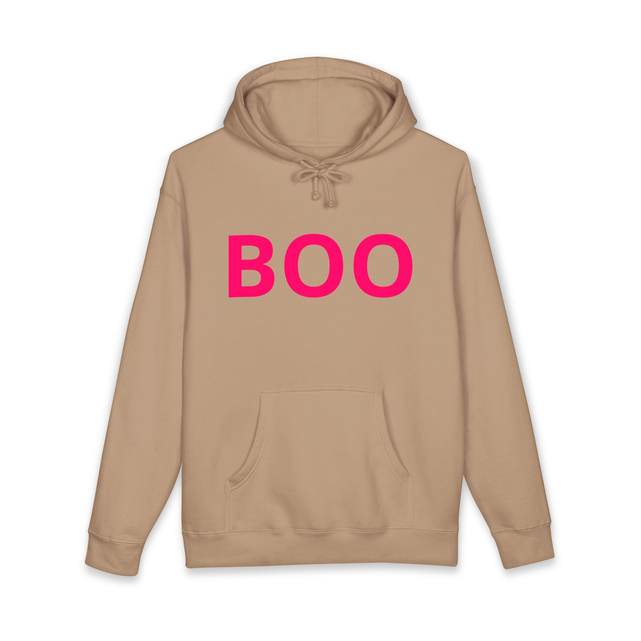 BOO Hoodie — Cute Pink Halloween Graphic Hooded Sweatshirt