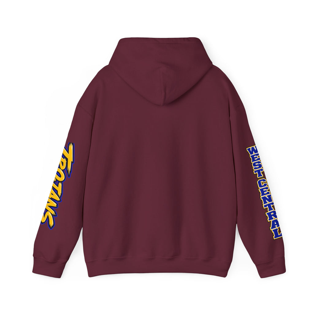 Football Mom Hoodie — Trojans West Central Sleeve Design