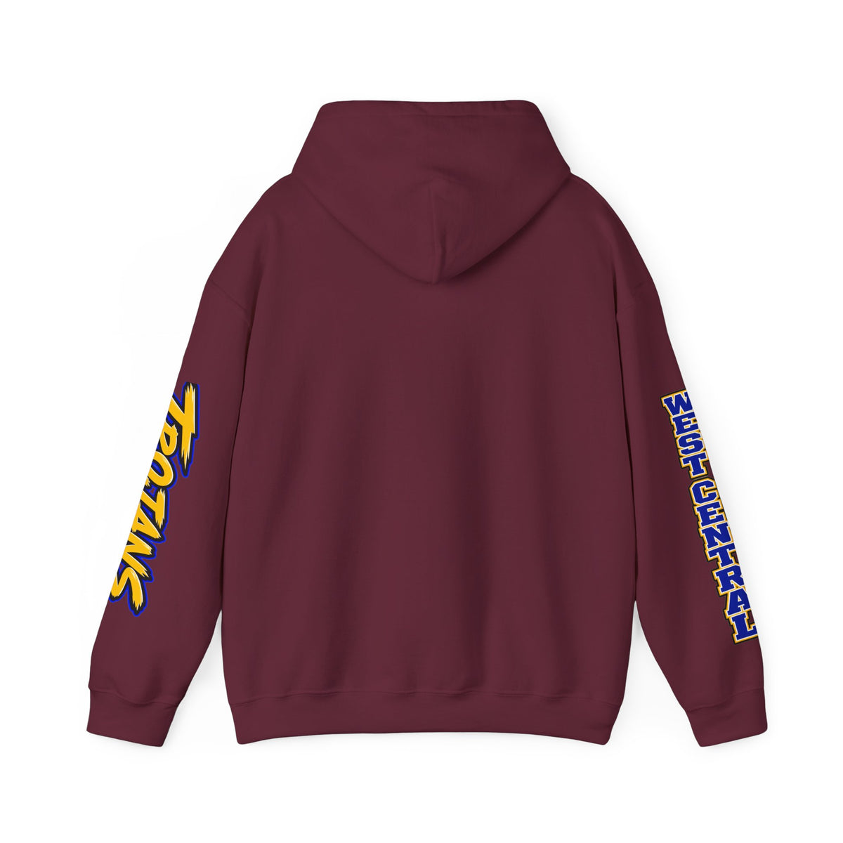 Football Mom Hoodie — Trojans West Central Sleeve Design