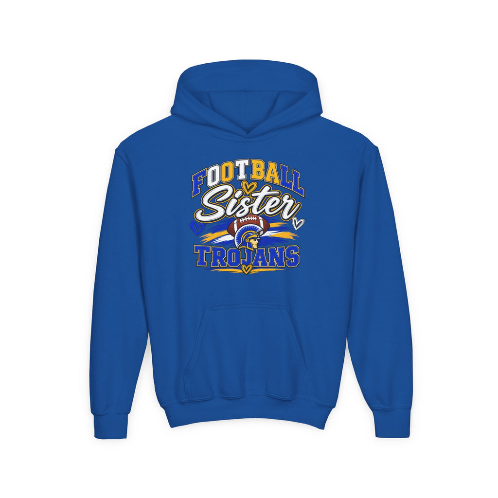 Youth Hoodie - "Football Sister" Trojans Team Spirit Pullover