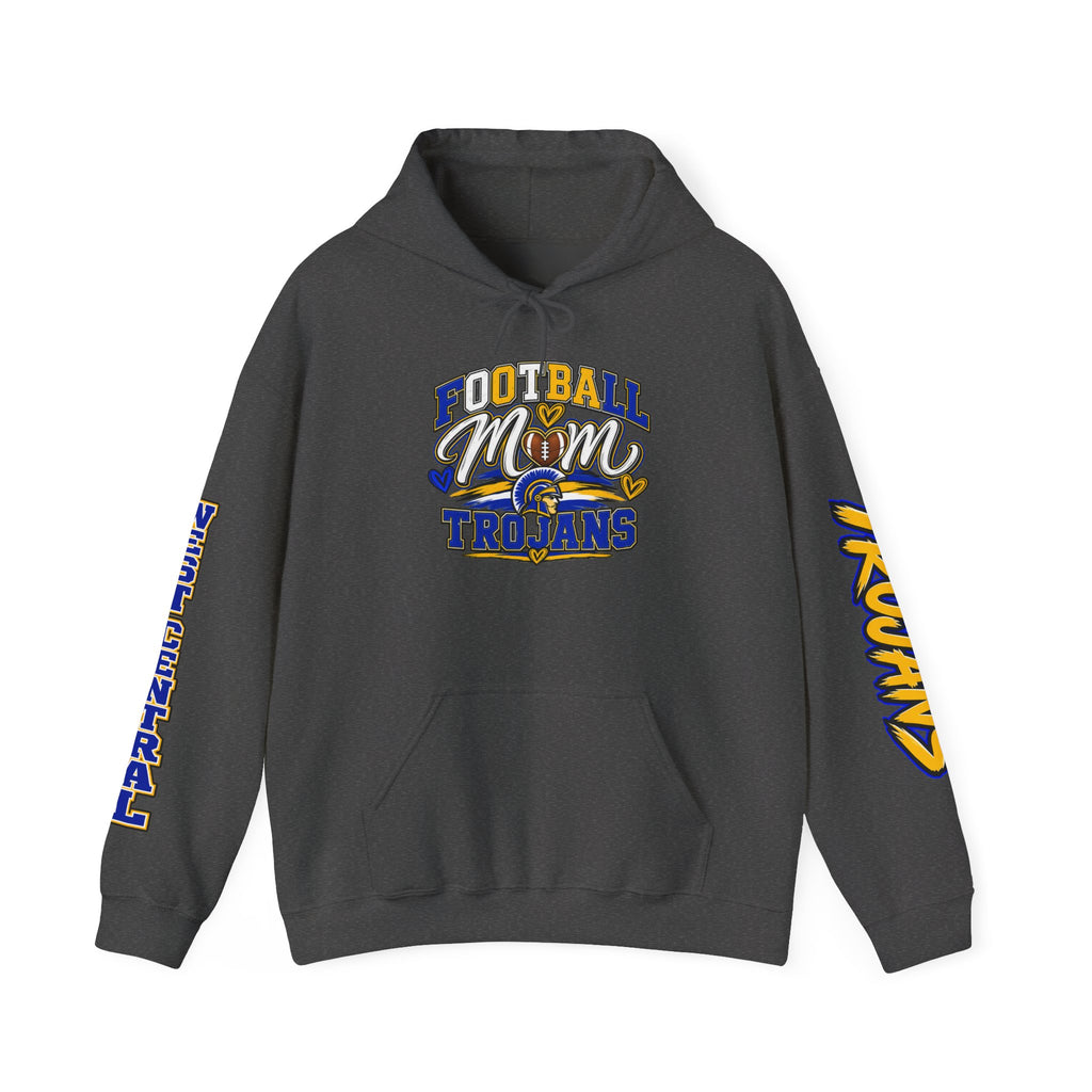 Football Mom Hoodie — Trojans West Central Sleeve Design
