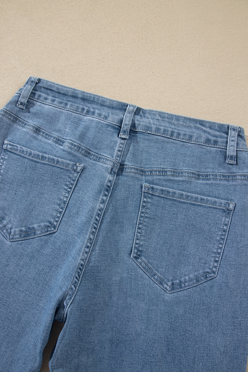 Dusk Blue Side Seam Rivet Detail Ankle Length Casual Jeans