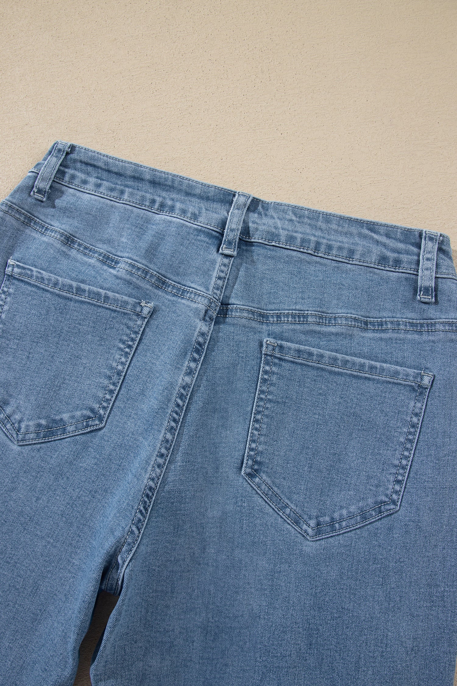 Dusk Blue Side Seam Rivet Detail Ankle Length Casual Jeans