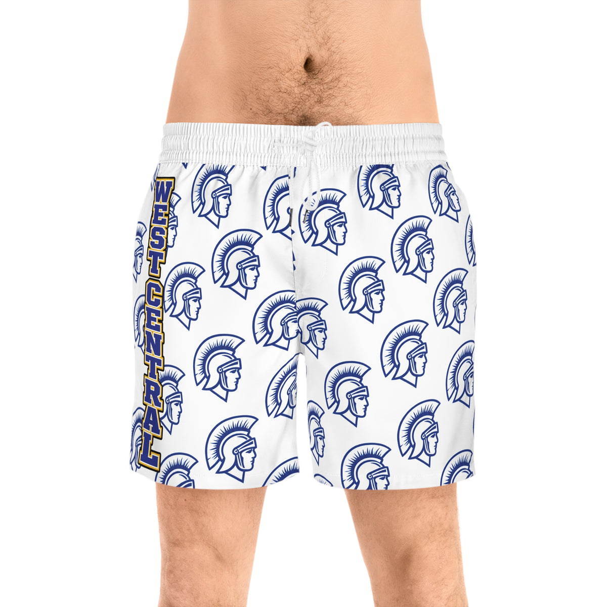 Trojan Swim Shorts — West Central All-Over Print Men’s Swim Trunks