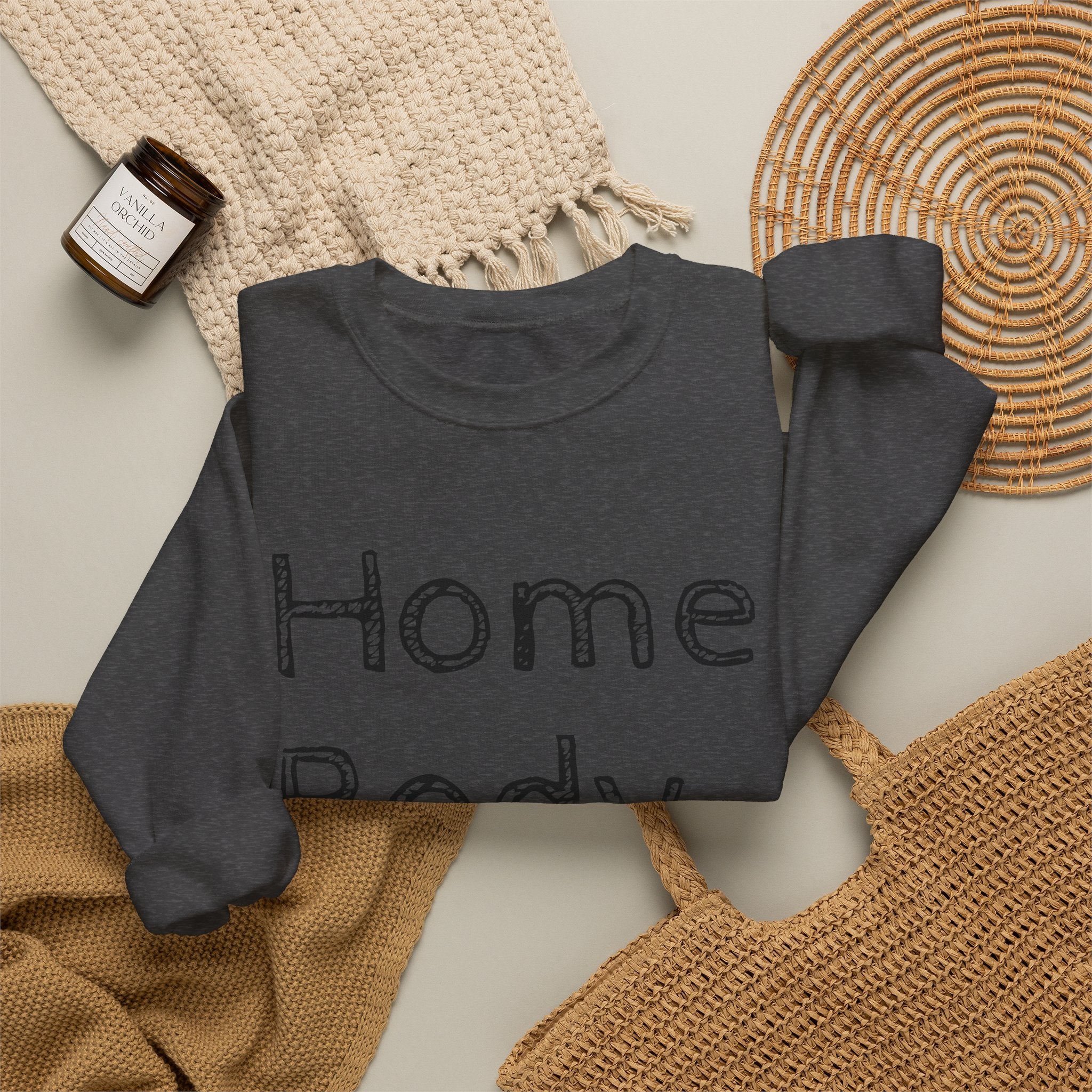 Sweatshirt — "Home Body" Cozy Crewneck Pullover