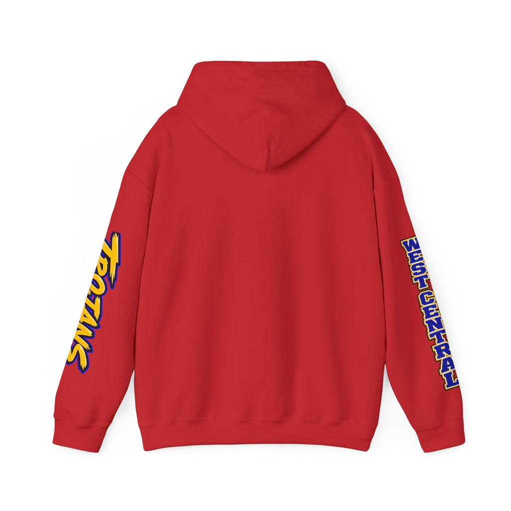 Football Mom Hoodie — Trojans West Central Sleeve Design