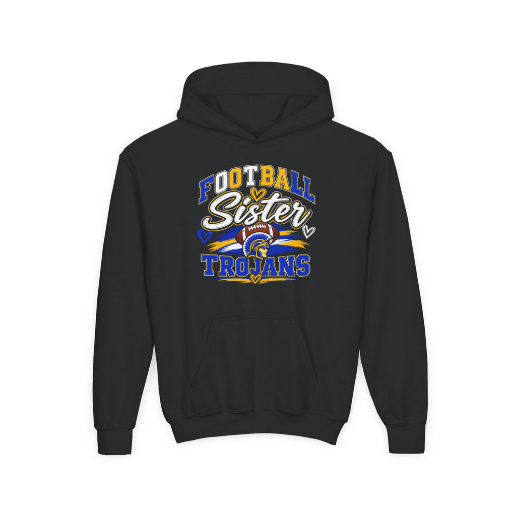 Youth Hoodie - "Football Sister" Trojans Team Spirit Pullover