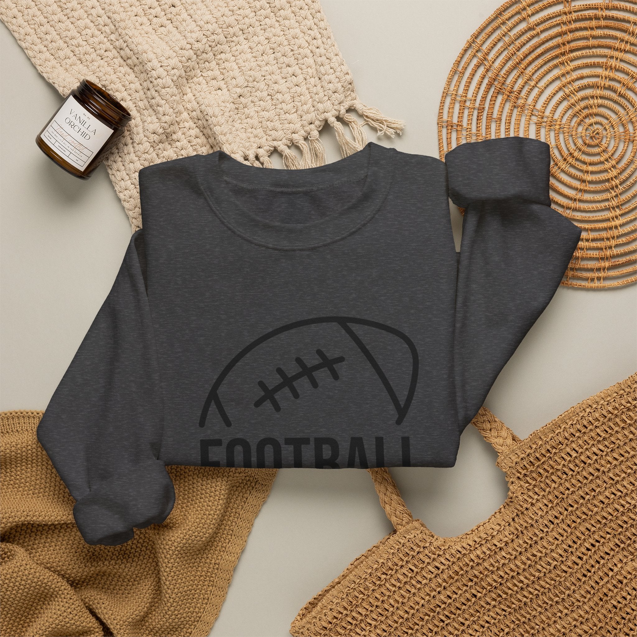 Football Mom Crewneck Sweatshirt – Casual Sideline Pullover for Game Day