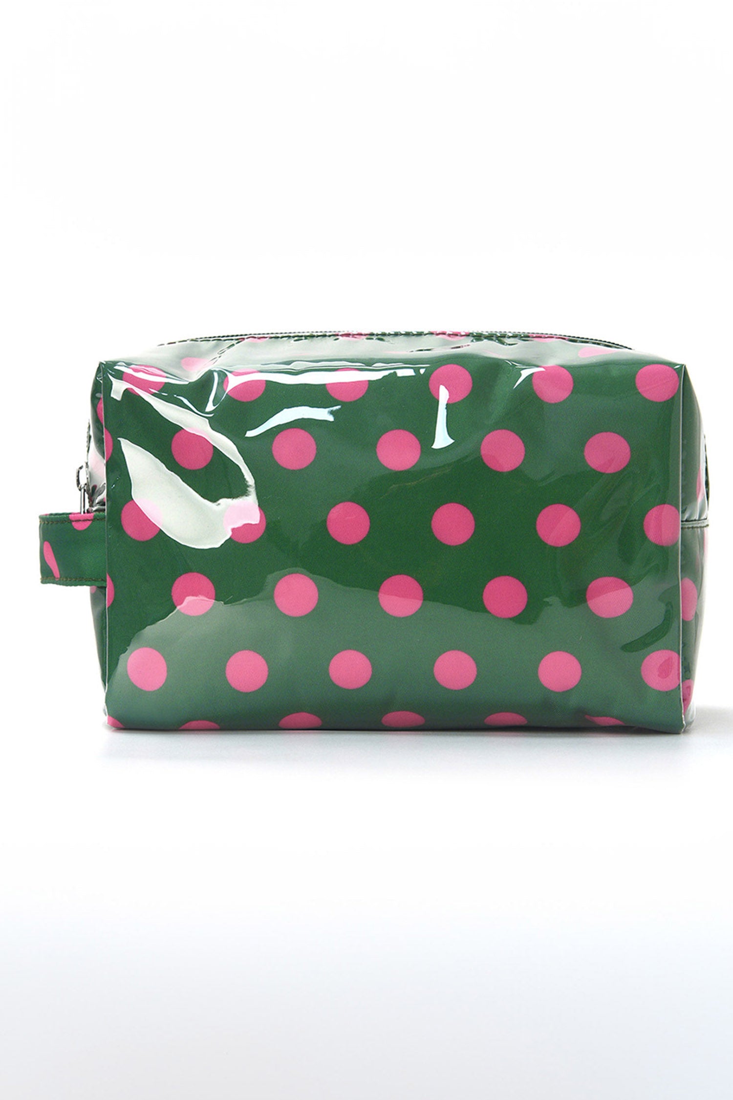 Pink Durable PVC Polka Dot Makeup Bag