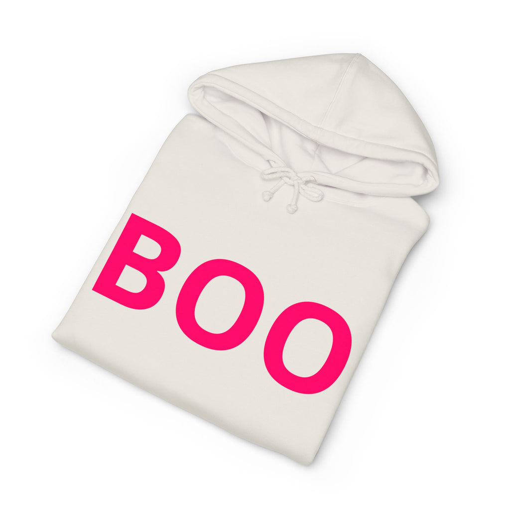 BOO Hoodie — Cute Pink Halloween Graphic Hooded Sweatshirt