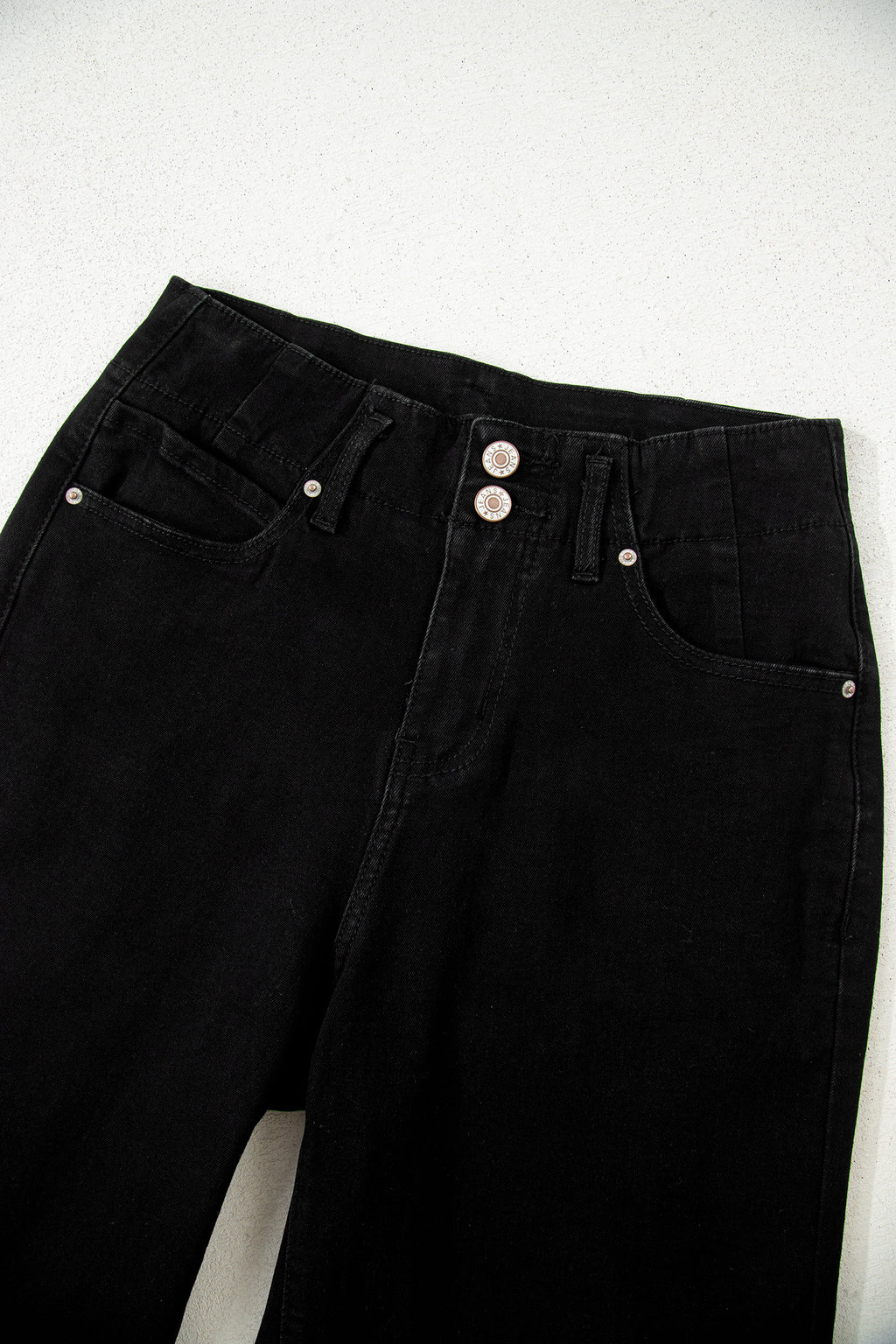 Mist Green 2-Button High Waist Wide Leg Jeans