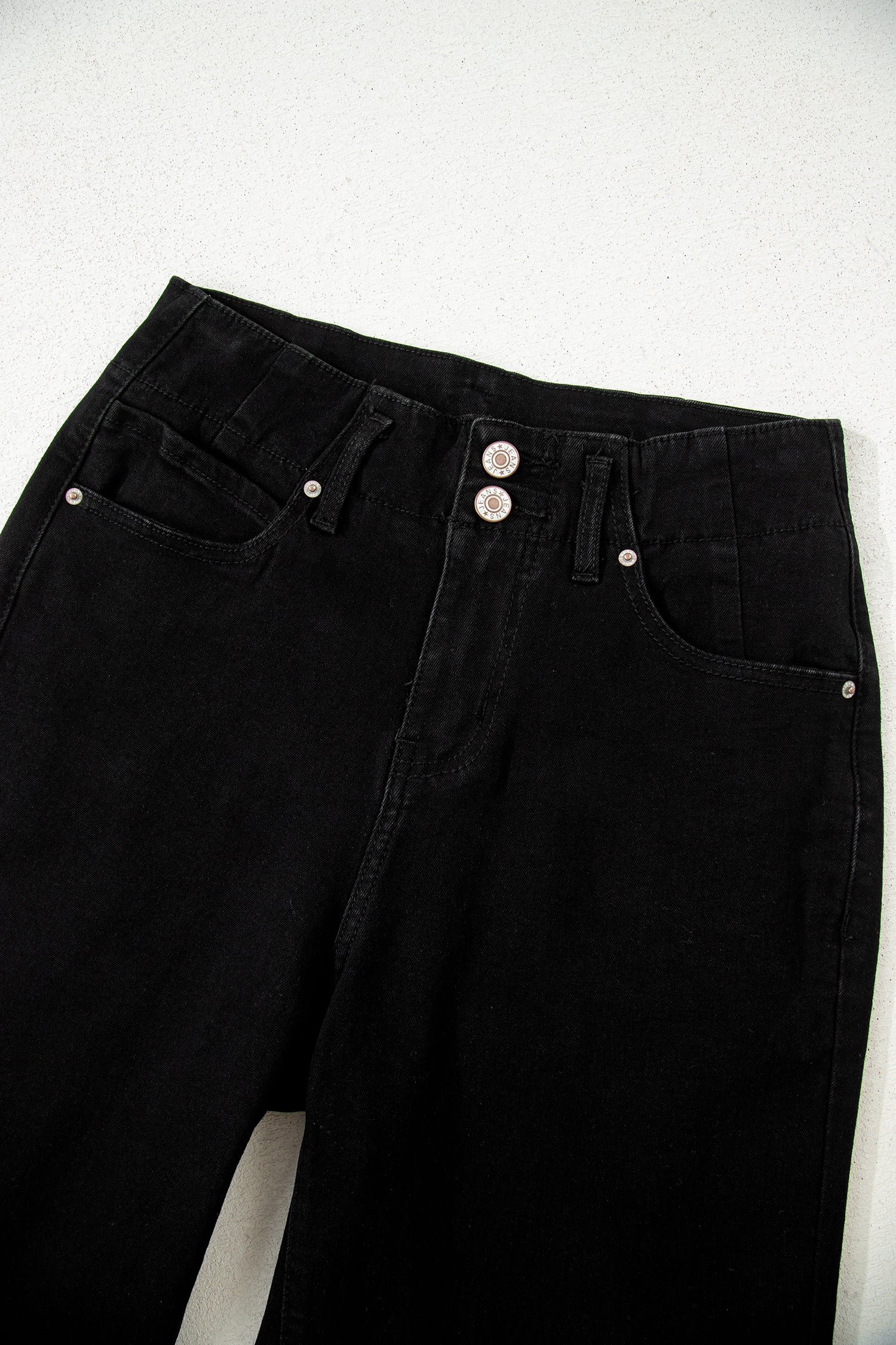 Mist Green 2-Button High Waist Wide Leg Jeans