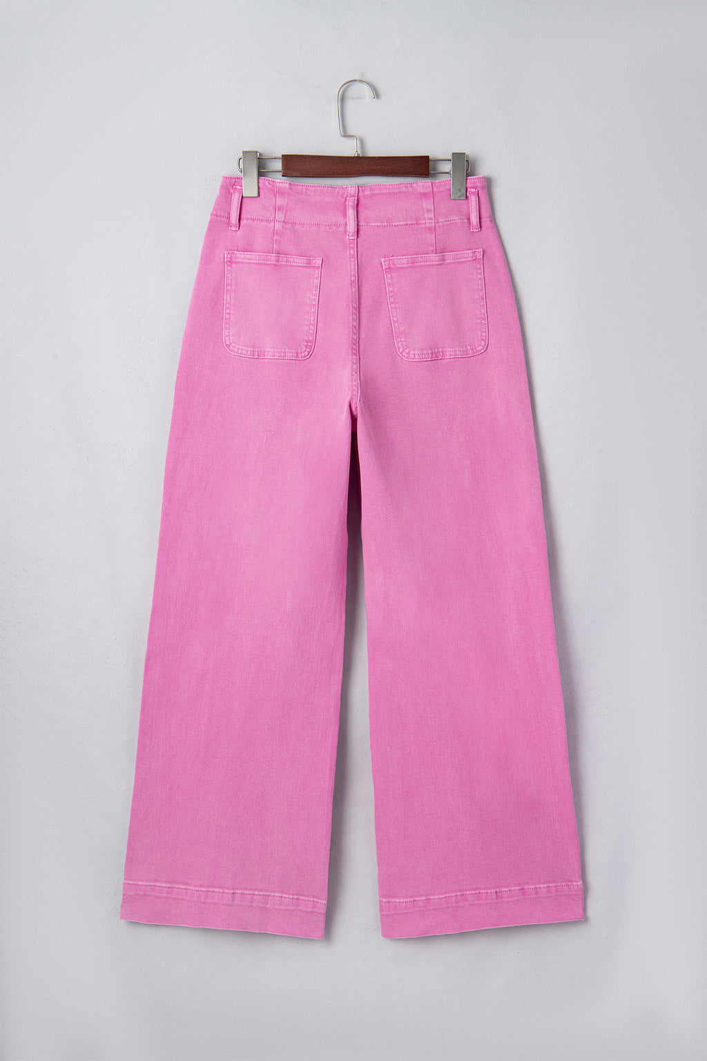Mist Green 2-Button High Waist Wide Leg Jeans