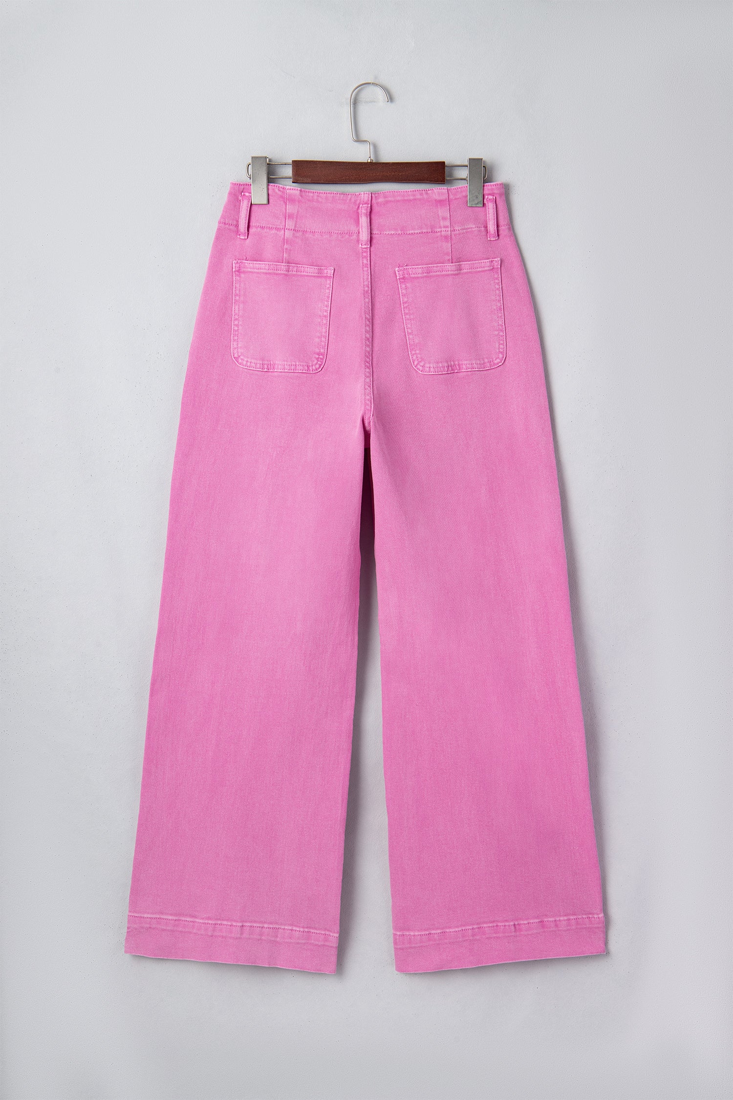 Mist Green 2-Button High Waist Wide Leg Jeans