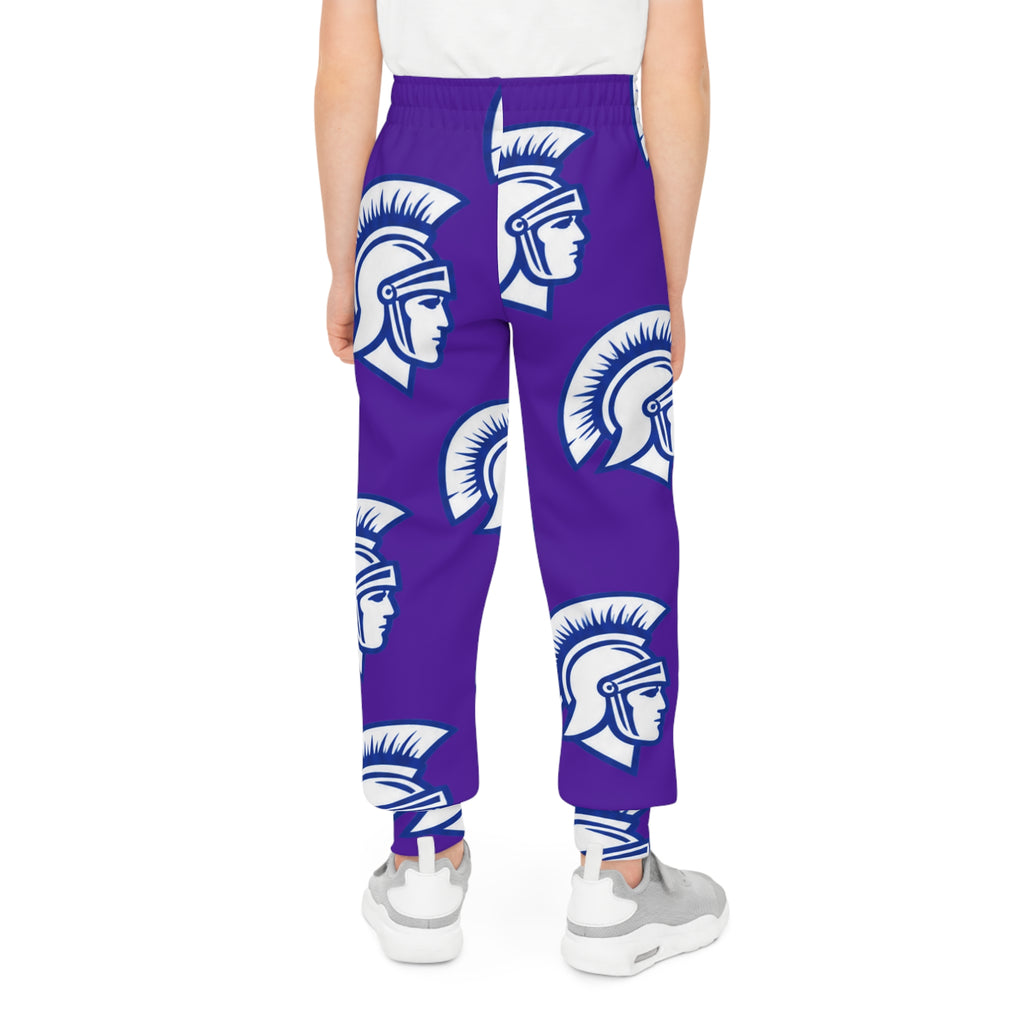 Youth Trojans All-Over Print Joggers — Purple Helmet Team Pants