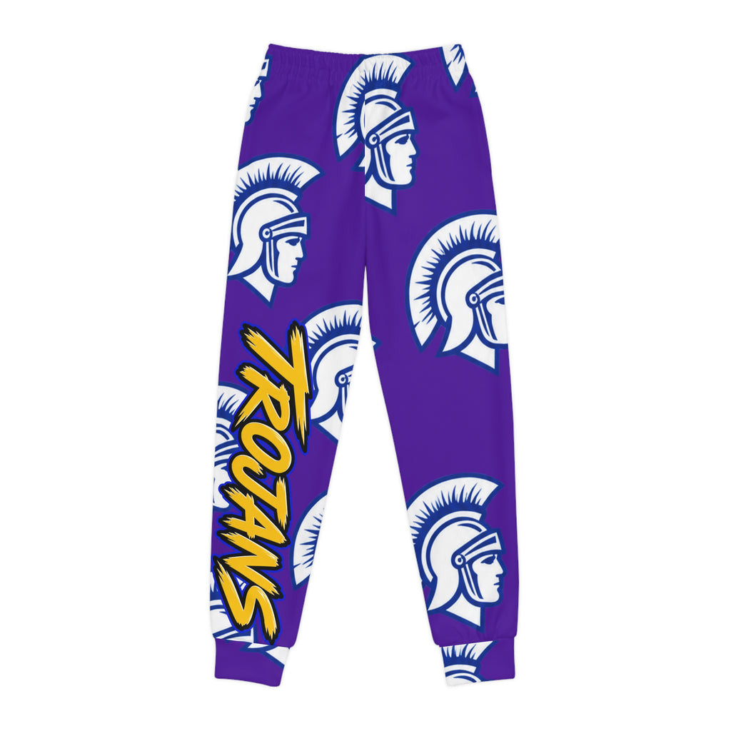 Youth Trojans All-Over Print Joggers — Purple Helmet Team Pants