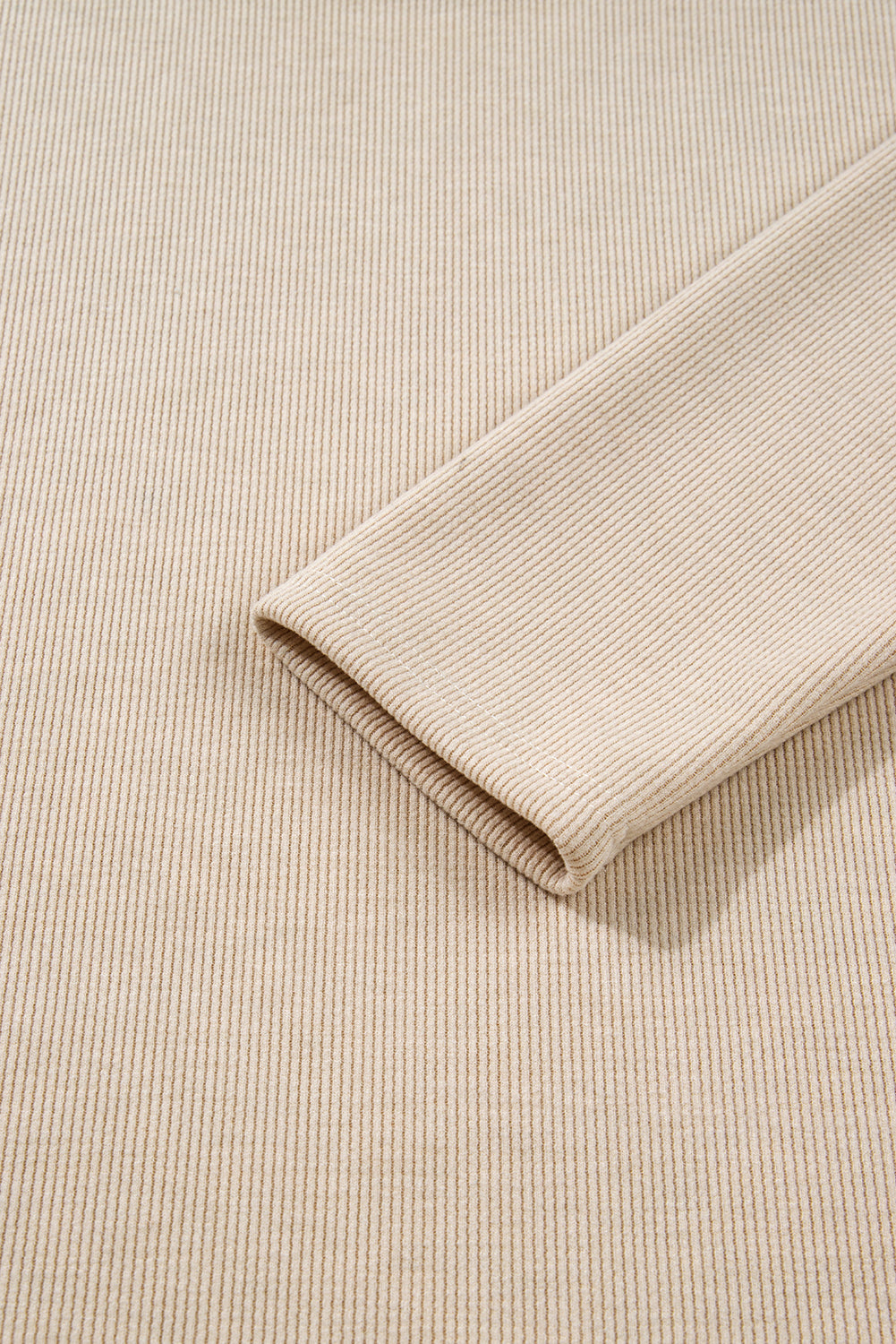 Dark Khaki Drawstring Pullover Hoodie and High Waist Pants Corduroy Suit