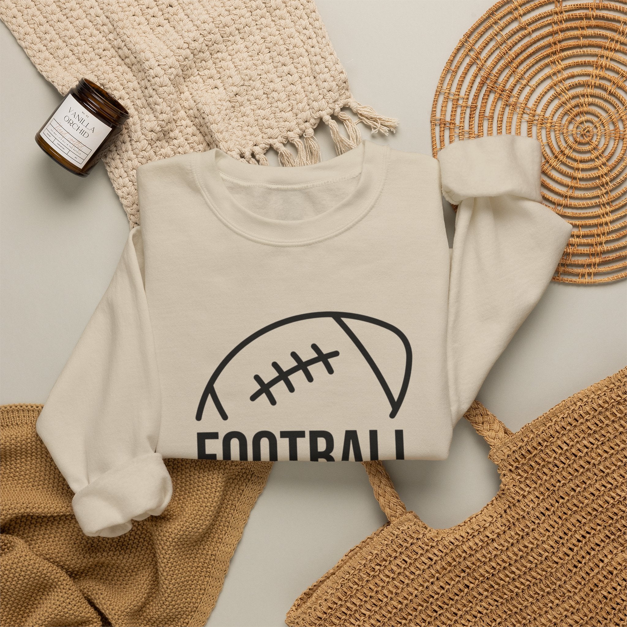 Football Mom Crewneck Sweatshirt – Casual Sideline Pullover for Game Day