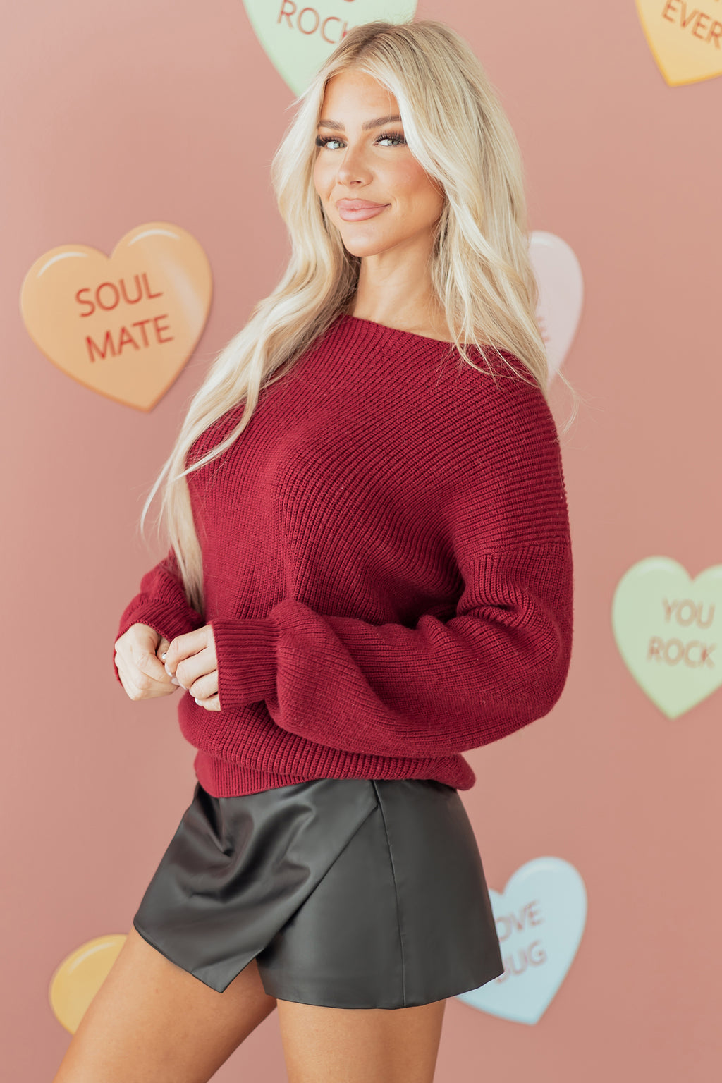 Black Ribbed Knit Ribbon Knot Backless Drop Shoulder Sweater