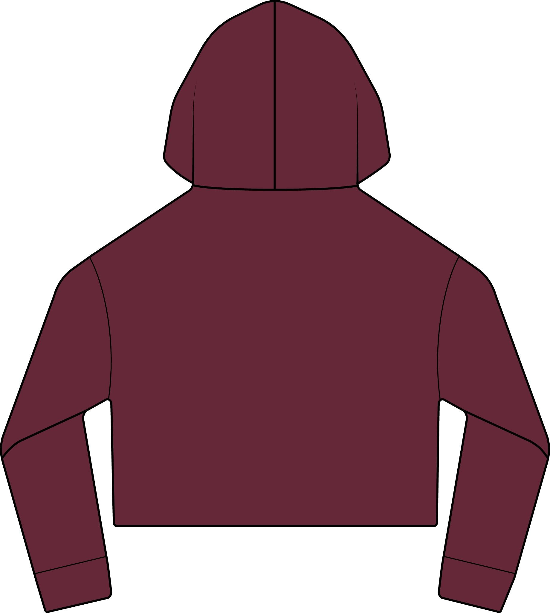Cropped Women's Laguna Hoodie — Sueded Raw Edge Cozy Sweatshirt