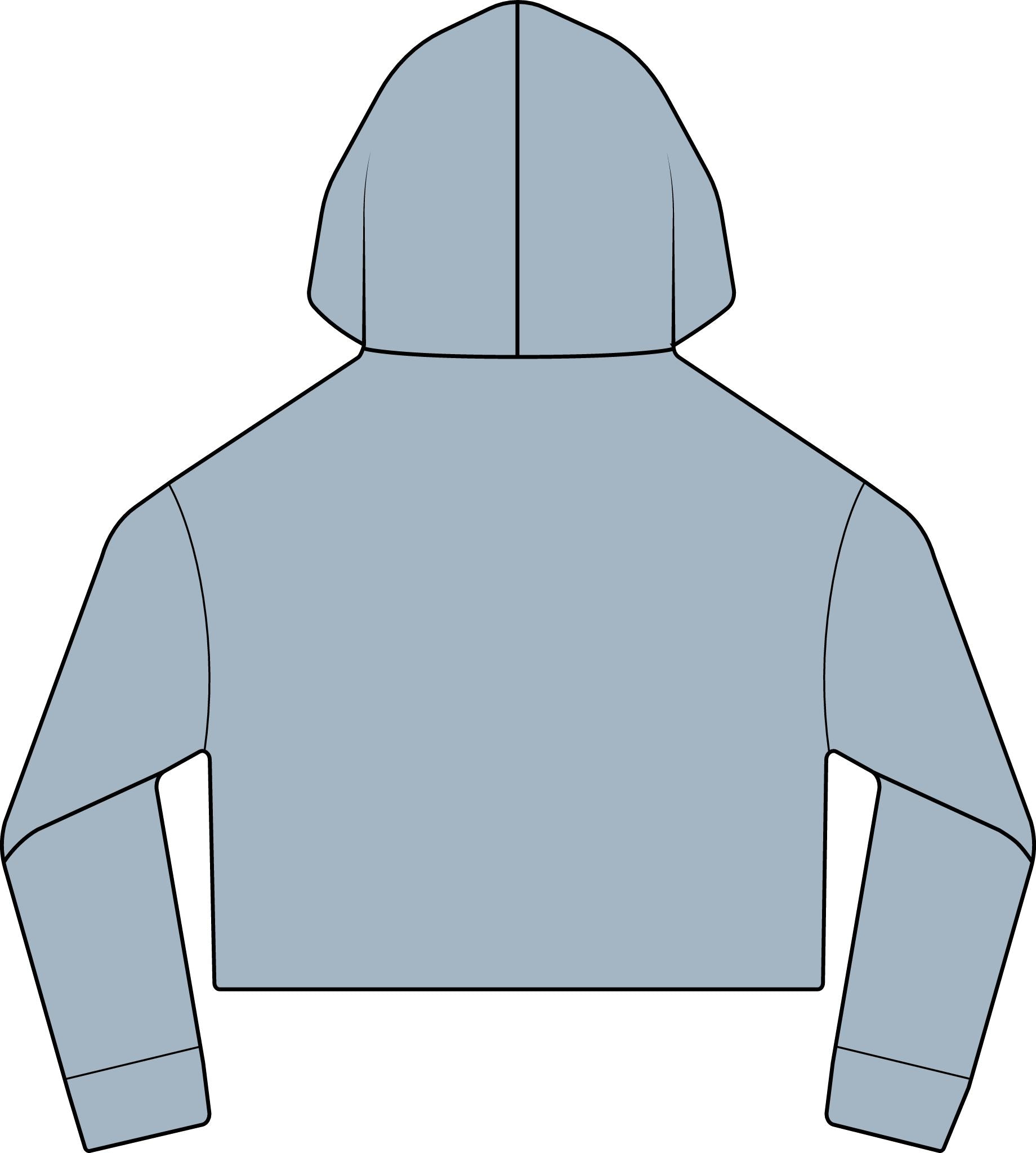 Cropped Women's Laguna Hoodie — Sueded Raw Edge Cozy Sweatshirt