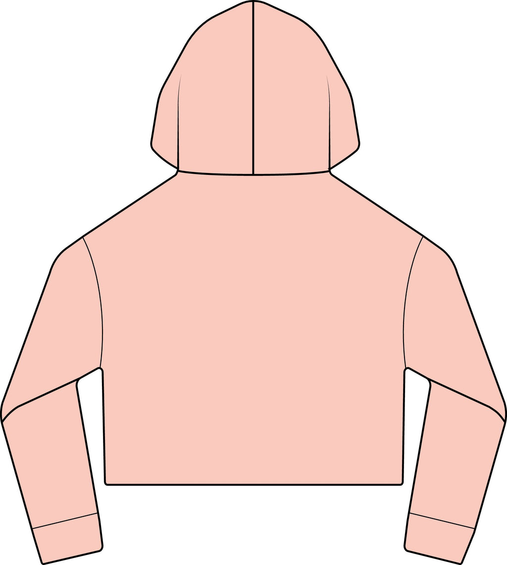 Cropped Women's Laguna Hoodie — Sueded Raw Edge Cozy Sweatshirt
