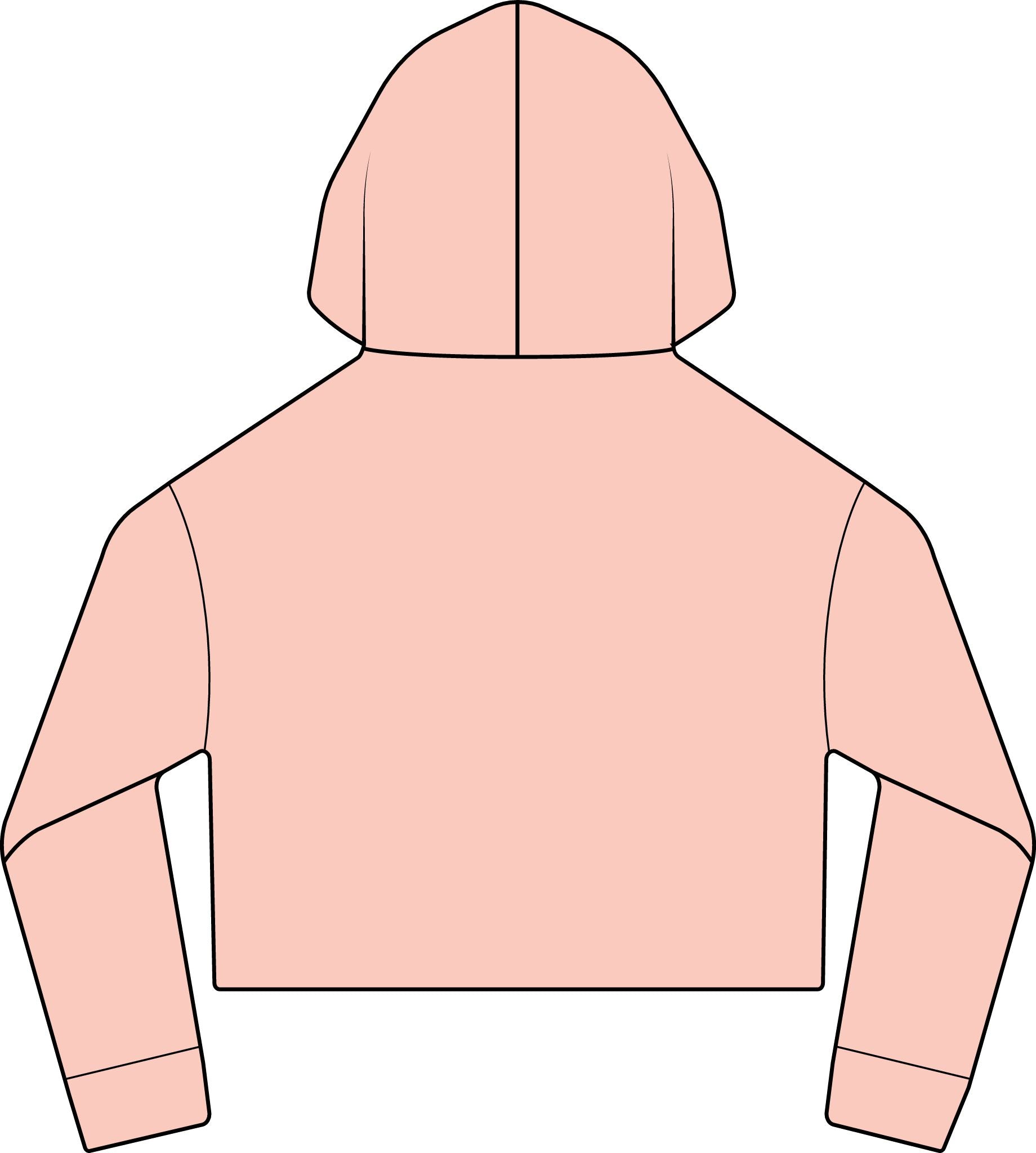 Cropped Women's Laguna Hoodie — Sueded Raw Edge Cozy Sweatshirt