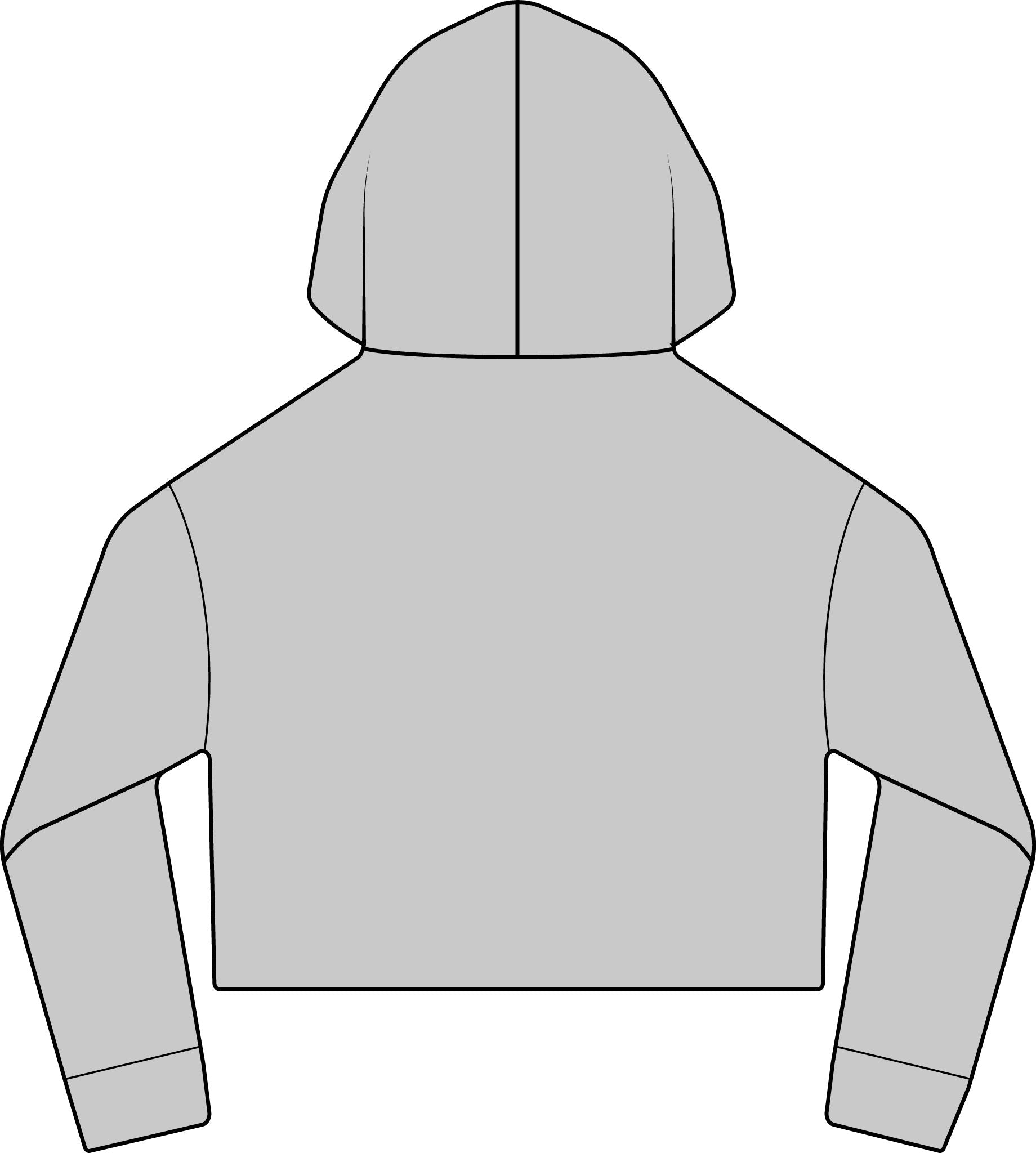 Cropped Women's Laguna Hoodie — Sueded Raw Edge Cozy Sweatshirt