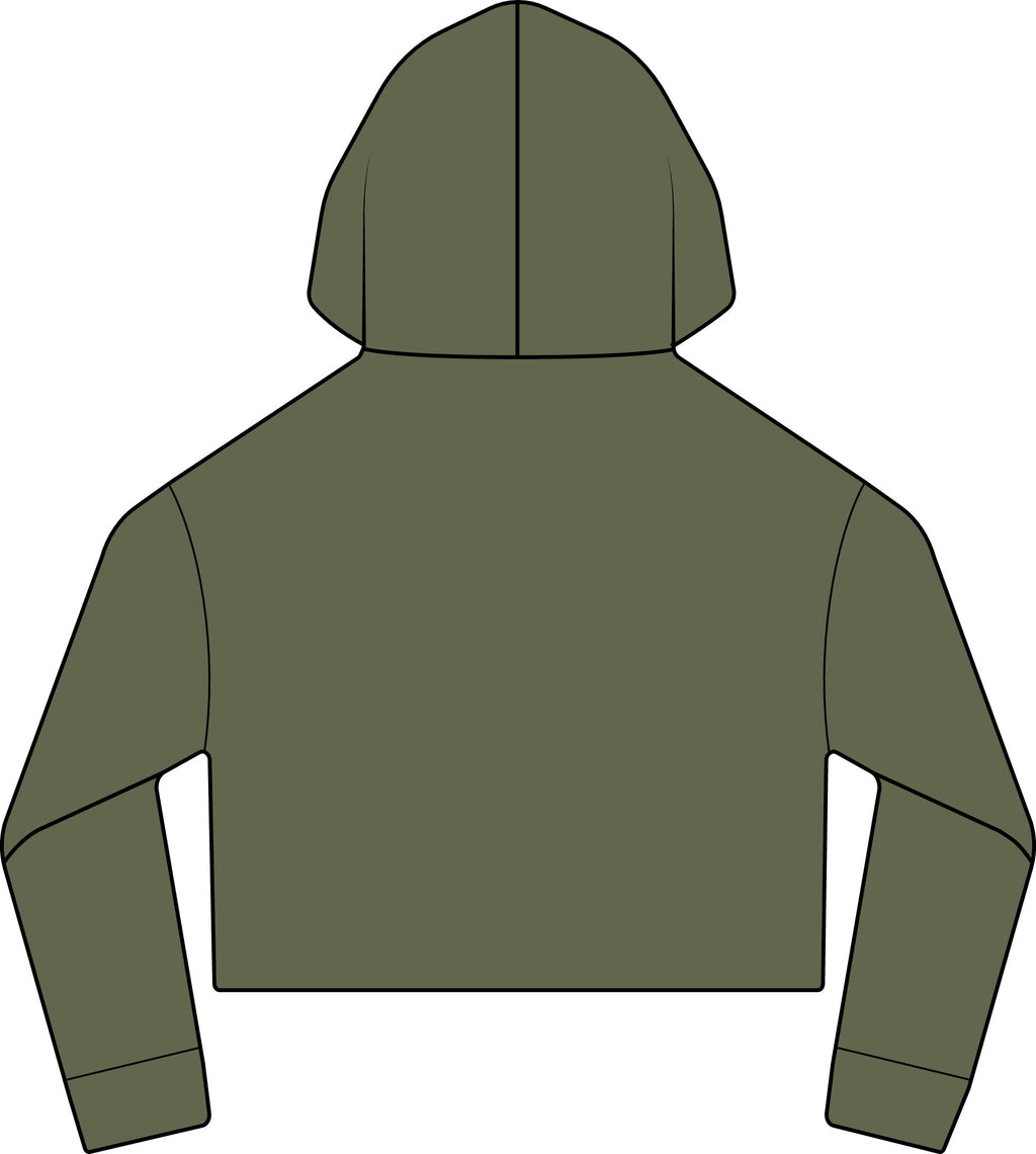 Cropped Women's Laguna Hoodie — Sueded Raw Edge Cozy Sweatshirt