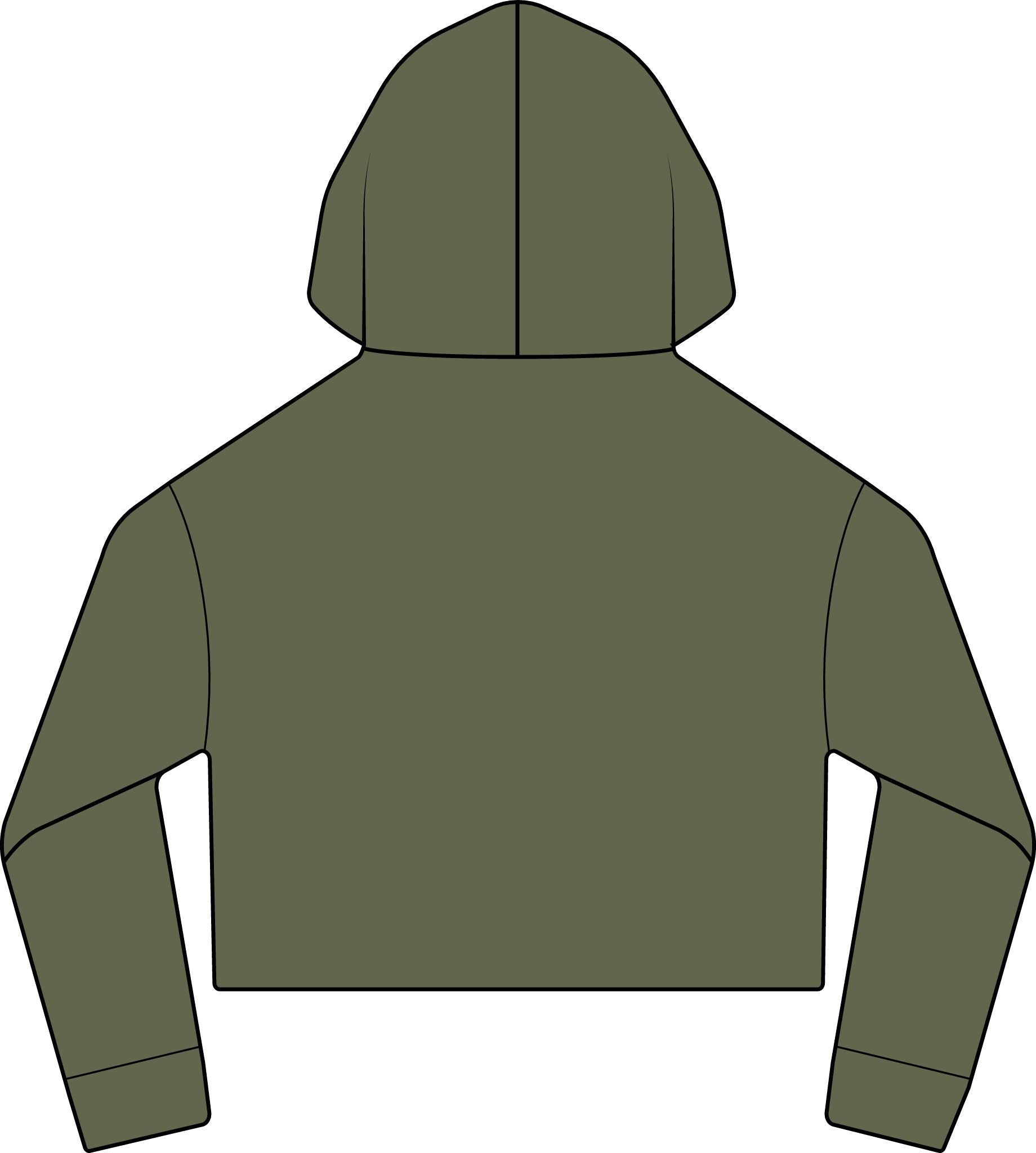 Cropped Women's Laguna Hoodie — Sueded Raw Edge Cozy Sweatshirt