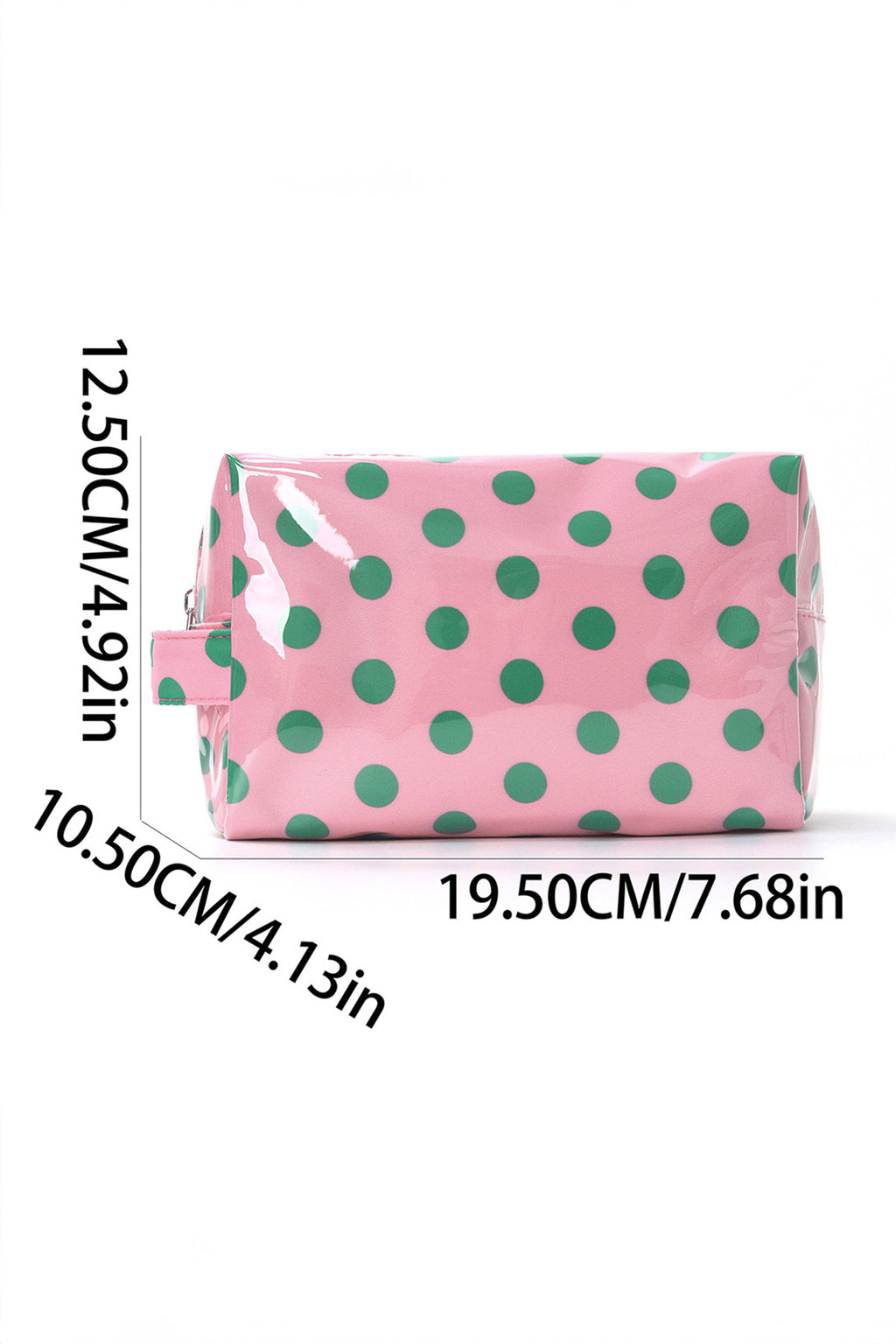 Pink Durable PVC Polka Dot Makeup Bag